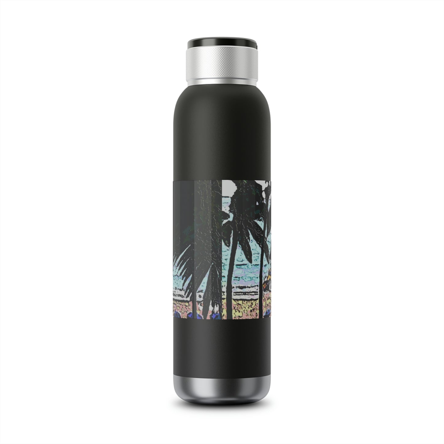 Soundwave Copper Vacuum Audio Bottle 22oz ... "A Beautiful Beach Amongst The Palms" ... The Outrigger Waikiki, Honolulu, Oahu ... Original Works ...