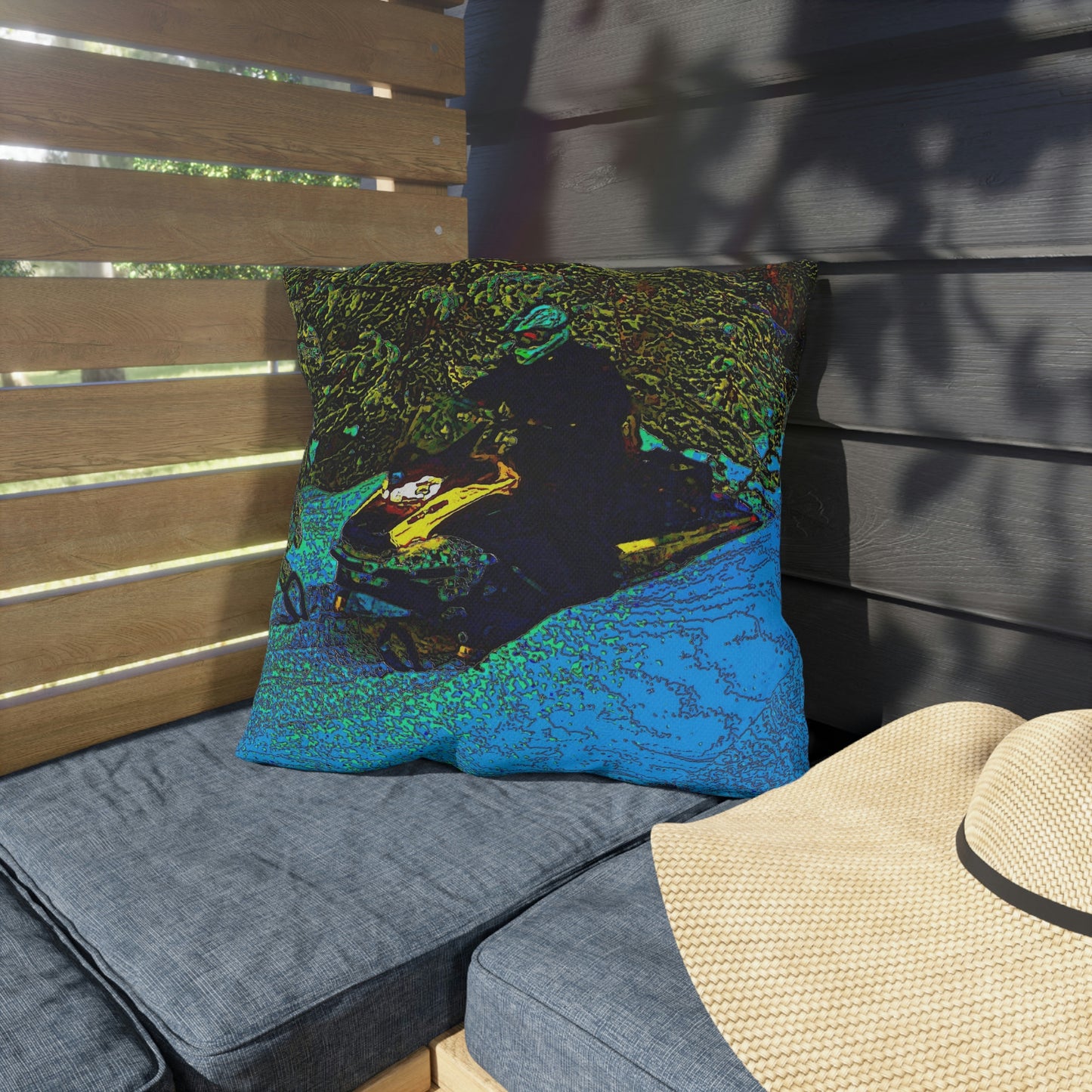 Outdoor Pillow .s ... Yep ... "Another Day ... Riding Through The Wilderness ... " ... February 2023 ... Original Works ...
