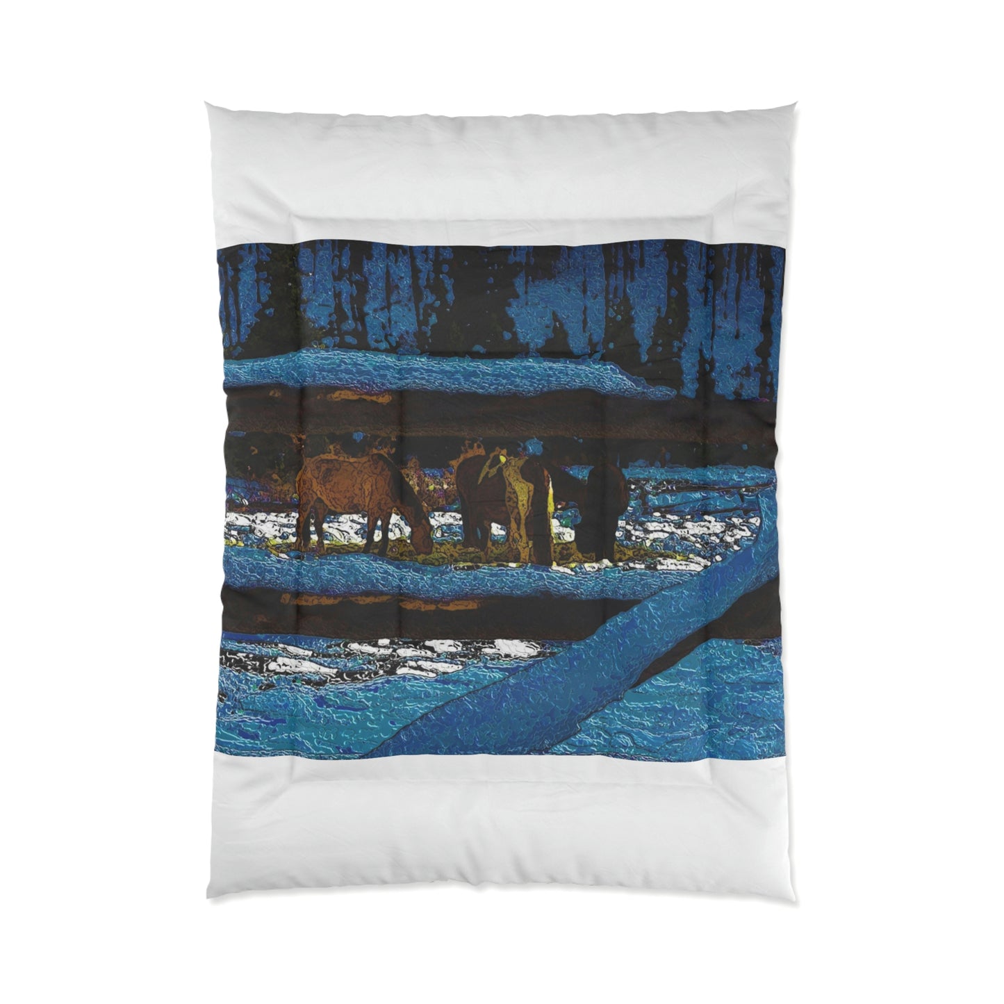 Comforter ... A Horse ... A Saddle ...  Foraging Through The Snow ...  An_Asses 'Cry' ... Central Idaho, November 2022 ...  Original Works ...