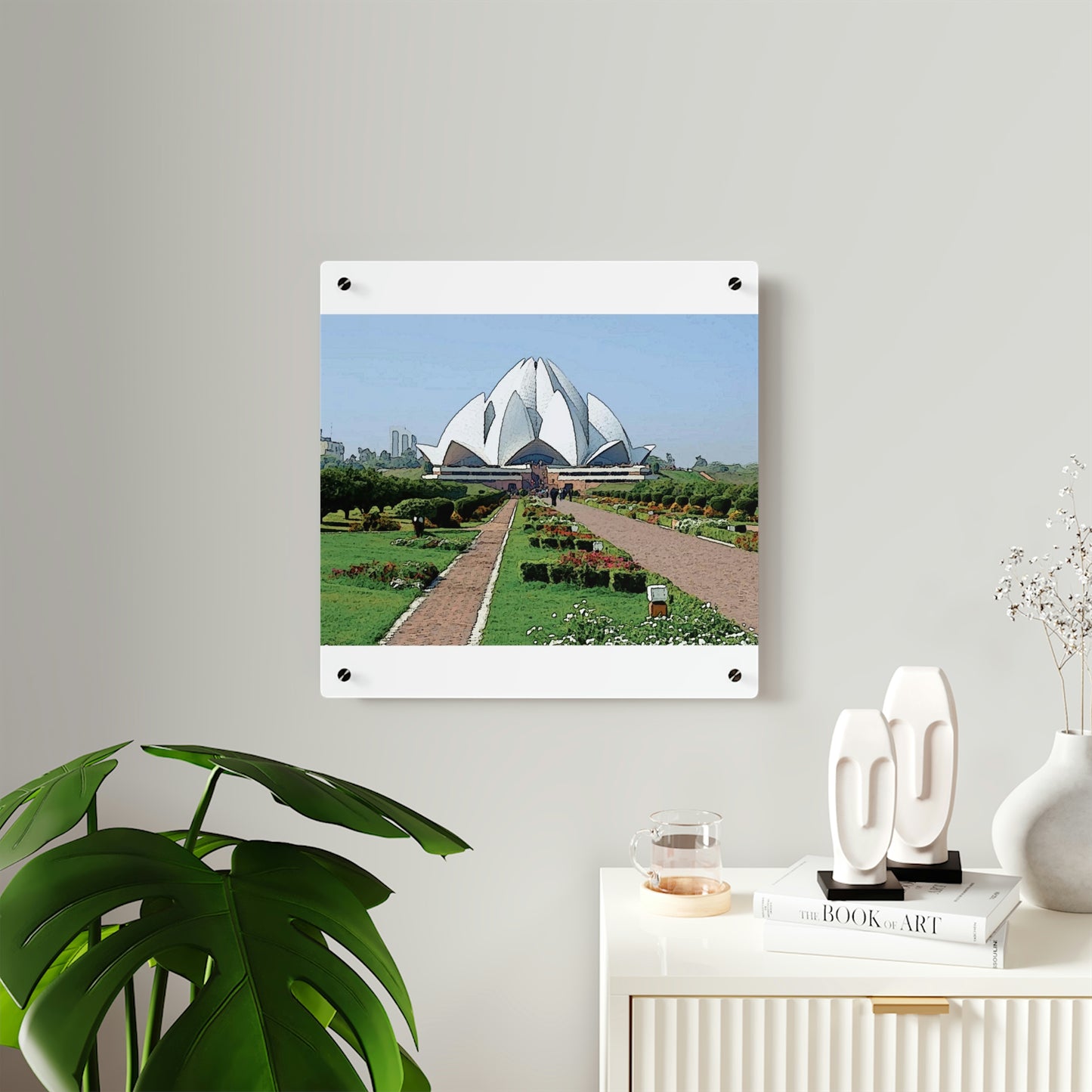 Acrylic Wall Art Panels ... 'Bahai'i House-Of-Worship' ... "Lotus Temple: Delhi, India, 2008" ... Original Works ...