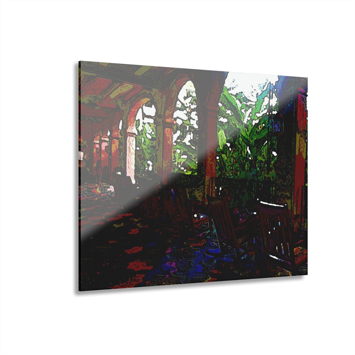 Acrylic Prints (French Cleat Hanging) ...  Lanai & Rocking Chairs At: 'The Pink Palace' ... The Royal Hawai'ian ... Honolulu, HI ... '27Oct2014' ... Original Works ...