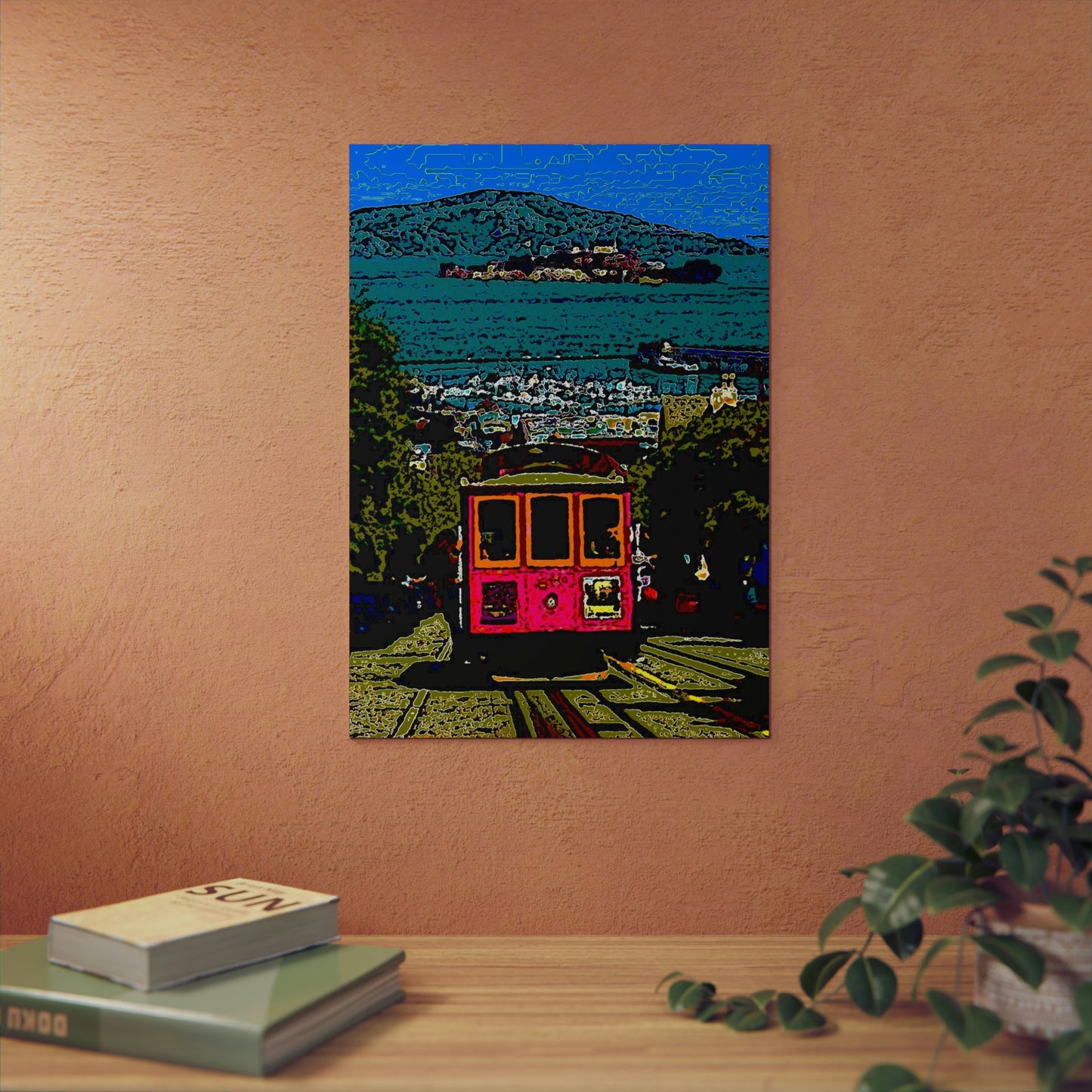 Aluminum Composite Panels ... San Francisco ... 'A Rice-A-Roni-Treat' ... Family Archives ... Cable Car Descends Hill Towards Alcatraz Island ... Original Works ...