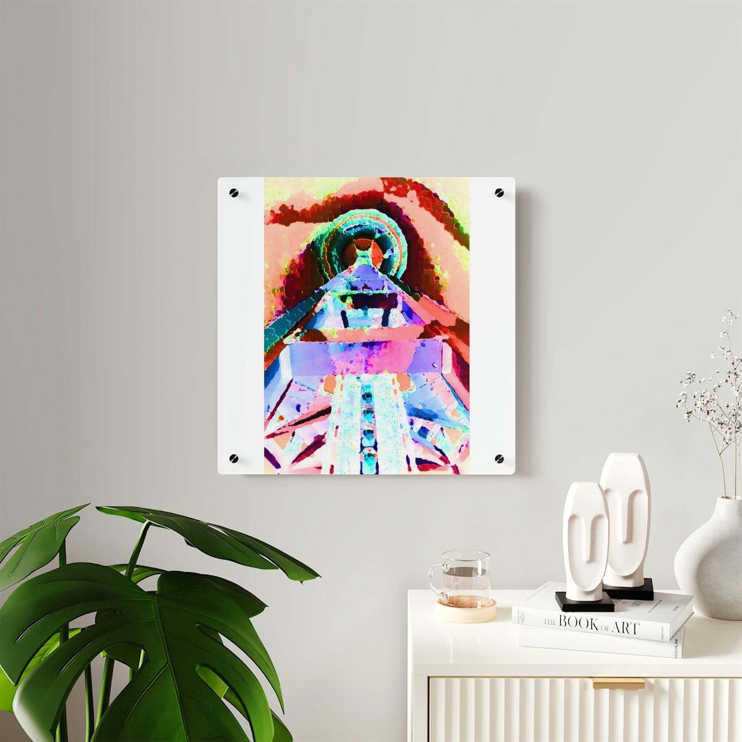 Acrylic Wall Art Panels ... "Seattle's World Fair" ... Below Space Needle 'Looking Up' ... On A Very Rainy Morning (Father's Family Photo). ... Original ...