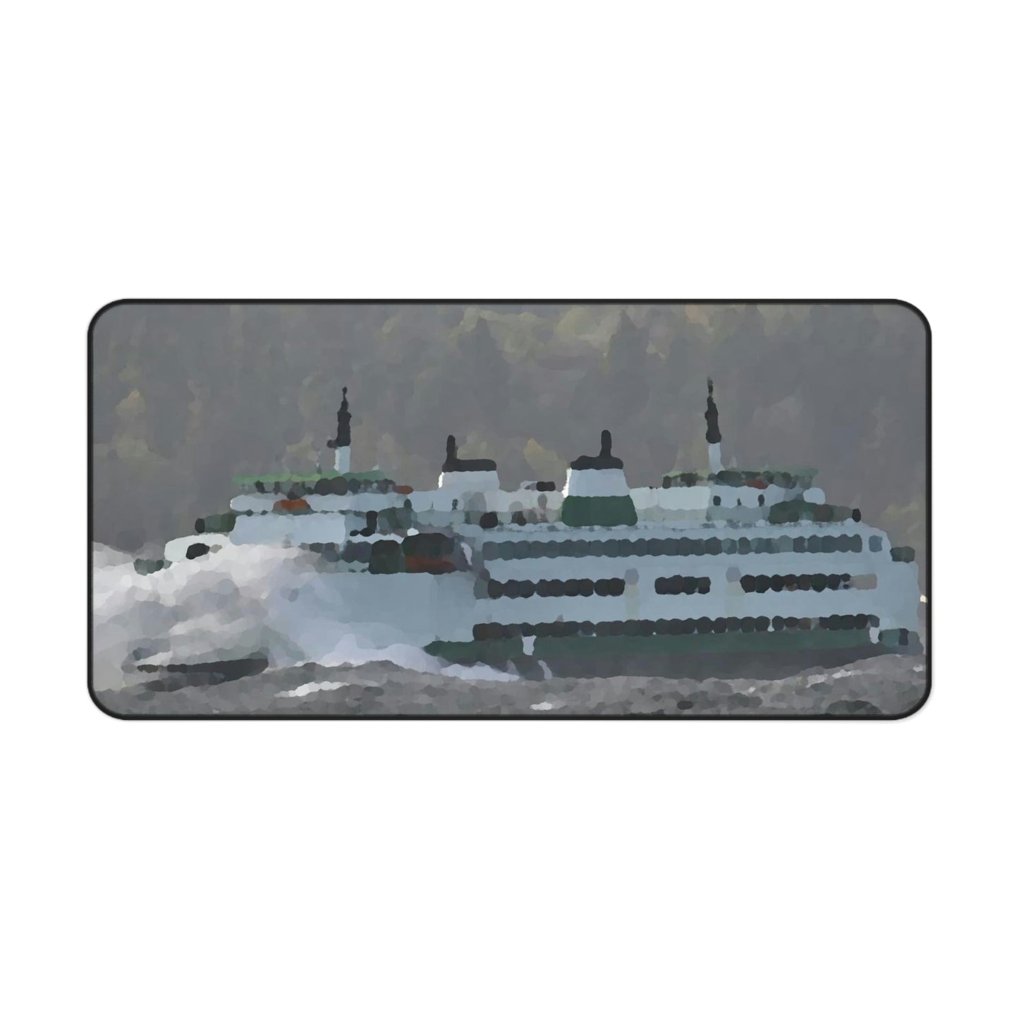 Desk Mat ... WADOT Ferry Crossing ... "A Very Rough Day" ... Mulkiteo Route ... Family Archives ... Early 1990's' ... Original Works ...
