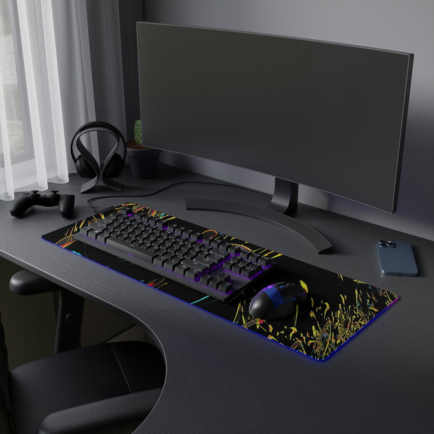 LED Gaming Mouse Pad ... "Waning Moon" ... Central Idaho ... October 2022 ... Rendering Time: 22 Hours ... Original Works ...