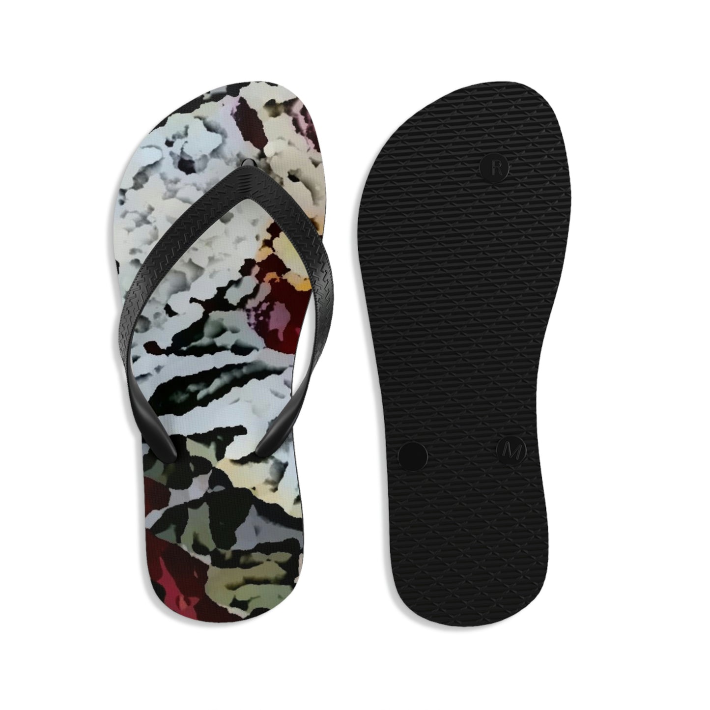 Unisex Flip-Flops ... "A Friendly Flower" ... Pointsettia 'Pointing' ... Original Works ... (Supplied Photograph) ...
