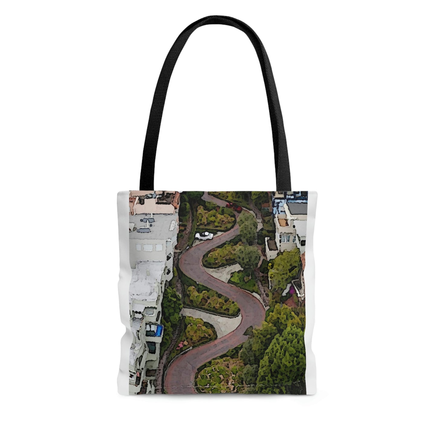 AOP Tote Bag ... A Crazy Street ... 'Eight Winding Curve-Switchbacks' ... "Lombard Street, San Francisco, CA' ... Family Archives: 1970's ... Original Works ...