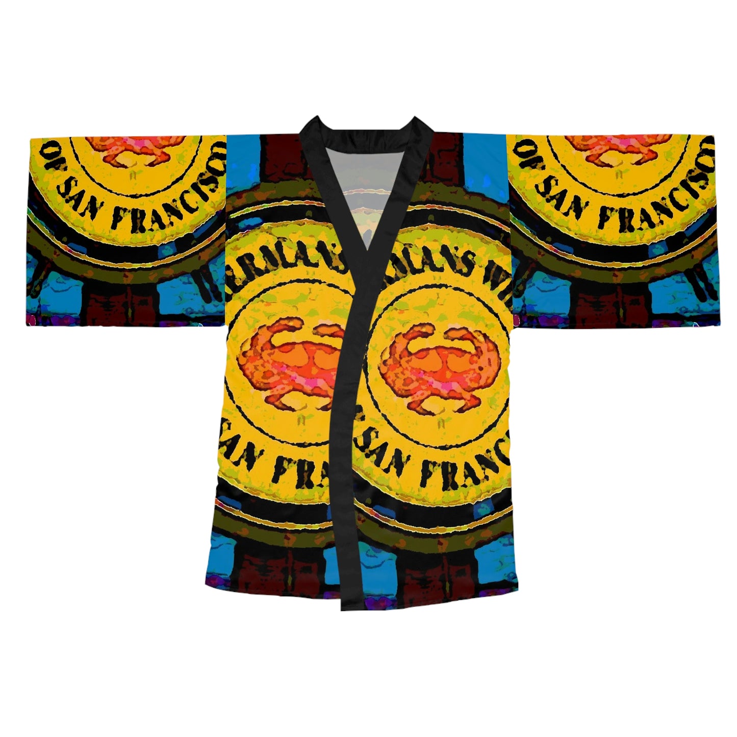 Long Sleeve Kimono Robe ... "No.9 Fishermen's Grotto - Fishermen's Wharf, SF, California" ... Family Archives: 1970's ... Original Works ...