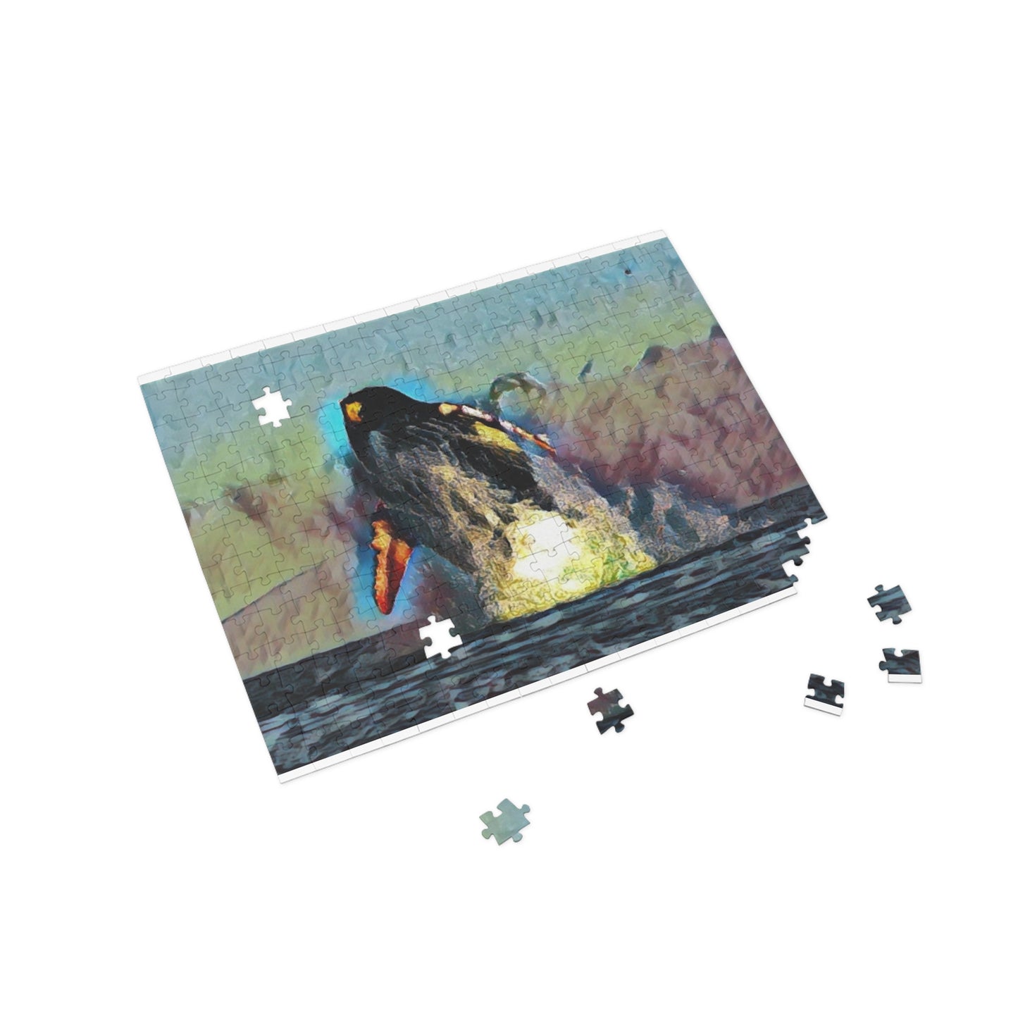 Puzzle (96, 252, 500, 1000-Piece) ... An Extraordinary Humpback Breach ... 'With Explosive Energy' ... Family Archives (KPH) ... Circa: 21st Century. Maui, HI ... Original Works ...