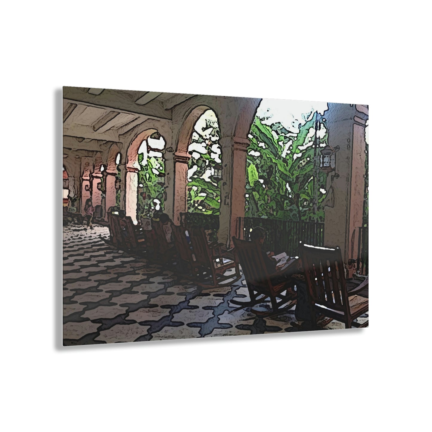 Acrylic Prints ...  Lanai & Rocking Chairs At: 'The Pink Palace' ... The Royal Hawai'ian ... Honolulu, HI ... '27Oct2014' ... Original Works ...