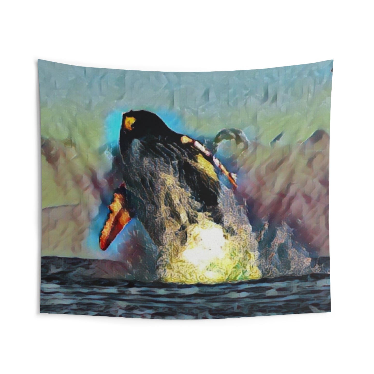 Indoor Wall Tapestries ... An Extraordinary Humpback Breach ... 'With Explosive Energy' ... Family Archives (KPH) ... Circa: 21st Century. Maui, HI ... Original Works ...