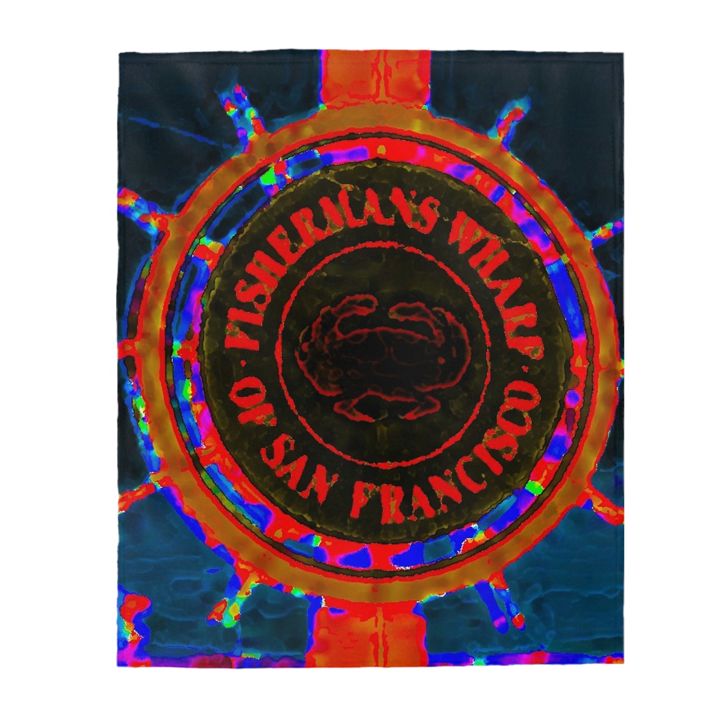 Velveteen Plush Blanket... "No.9 Fishermen's Grotto - Fishermen's Wharf, SF, California" ... Family Archives: 1970's ... Original Works ...