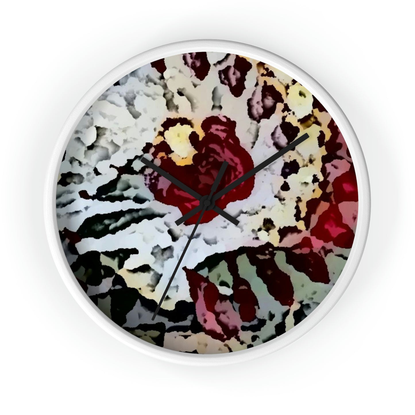 Wall clock ... "A Friendly Flower" ... Pointsettia 'Pointing' ... Original Works ... (Supplied Photograph) ...