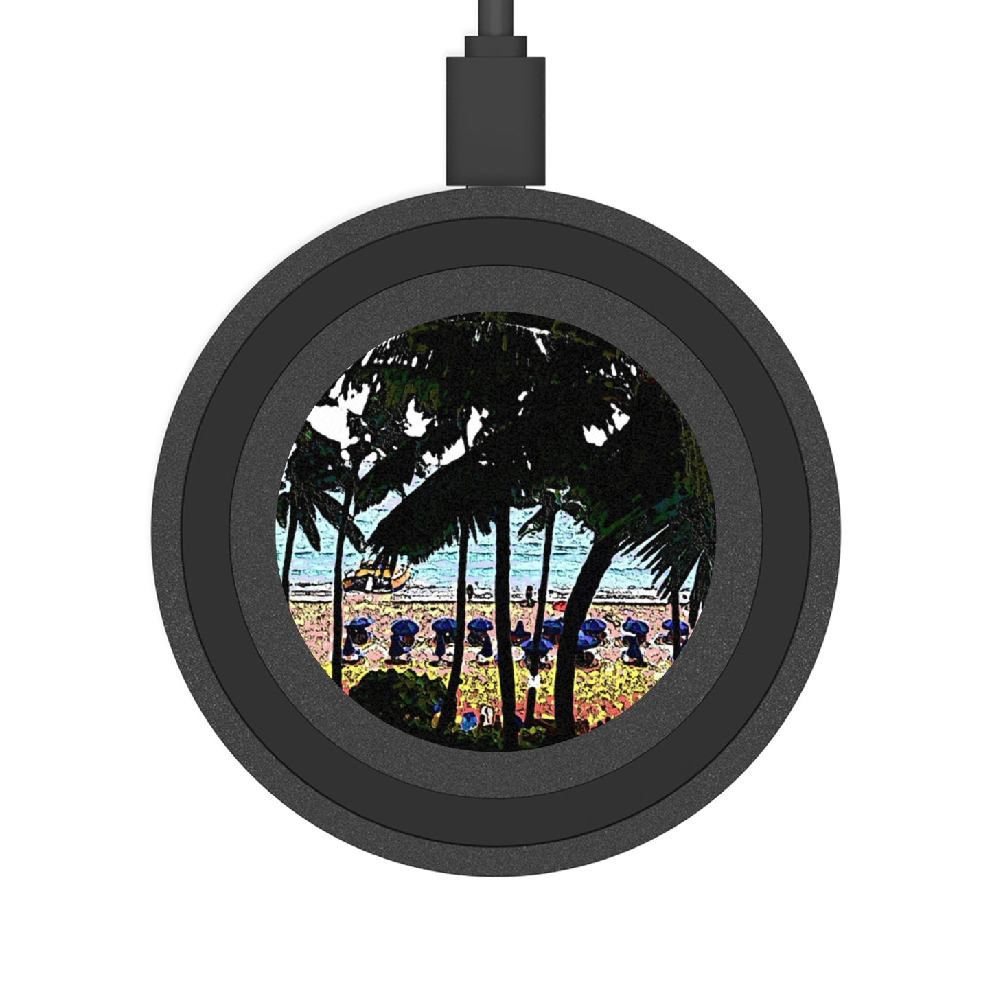 Quake Wireless Charging Pad ... "A Beautiful Beach Amongst The Palms" ... The Outrigger Waikiki, Honolulu, Oahu ... Original Works ...