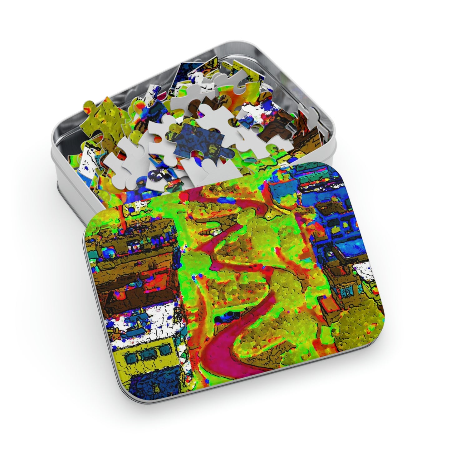 Jigsaw Puzzle (30, 110, 252, 500,1000-Piece) ... A Crazy Street ... 'Eight Winding Curve-Switchbacks' ... "Lombard Street, San Francisco, CA' ... Family Archives: 1970's ... Original Works ...