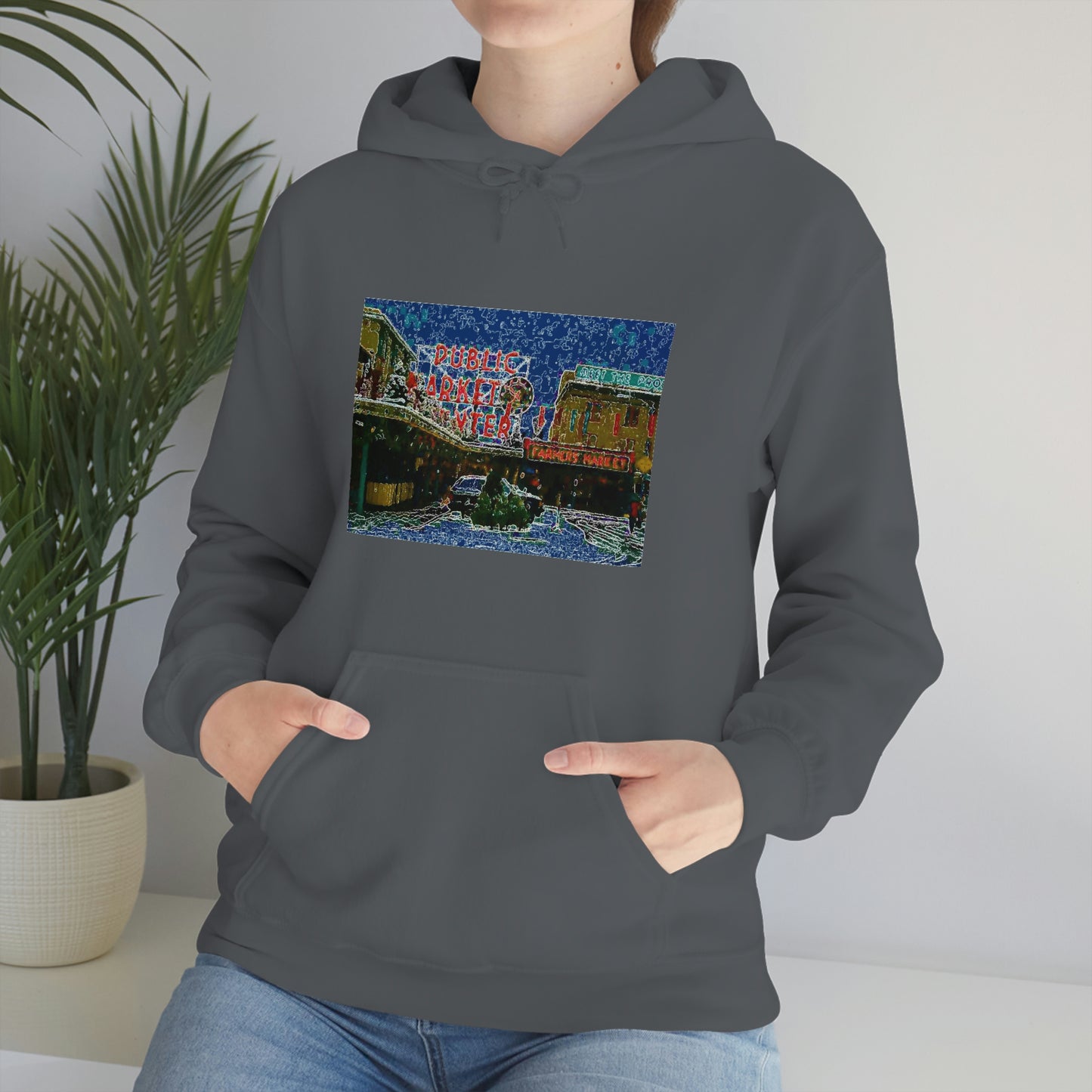 Unisex Heavy Blend™ Hooded Sweatshirt ... Pike Place Market: 'The Public Market', Seattle, Washington. Circa Fall 2013 ...