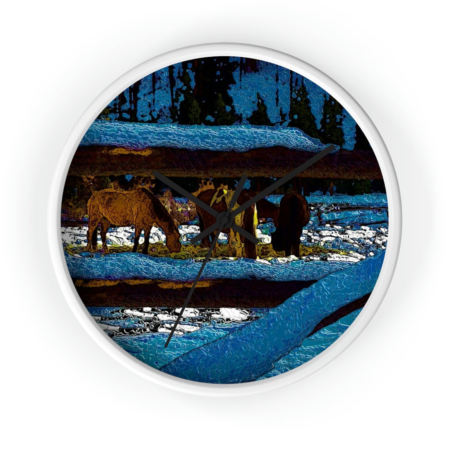 Wall clock ... A Horse ... A Saddle ...  Foraging Through The Snow ...  An_Asses 'Cry' ... Central Idaho, November 2022 ...  Original Works ...