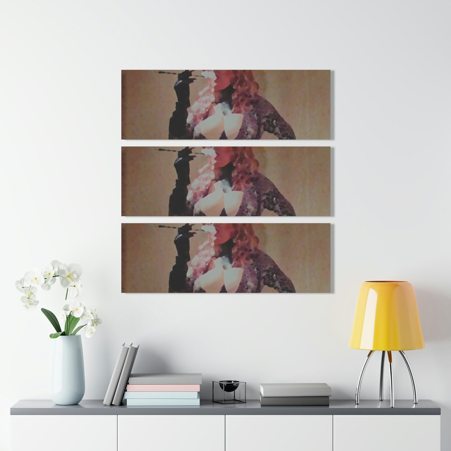 Acrylic Prints (Triptych) ...  A Colleague Overseas ... 'Enjoying A Fag' ... Original Works ... "April Fools 2023" ... Hot-Tranny-Smoke ...