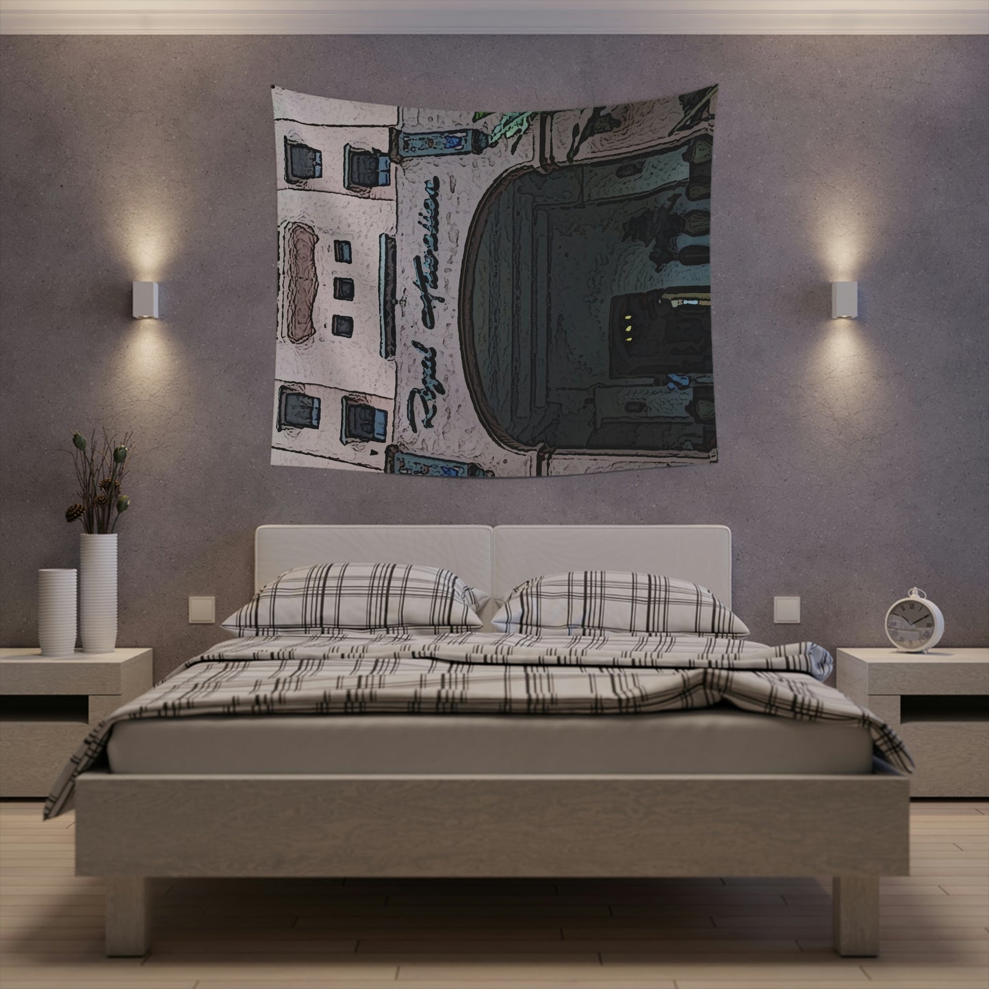 Printed Wall Tapestry ...  "La Grande Entree" At: 'The Pink Palace' ... The Royal Hawai'ian ... Honolulu, HI ... '27Oct2014' ... Original Works ...