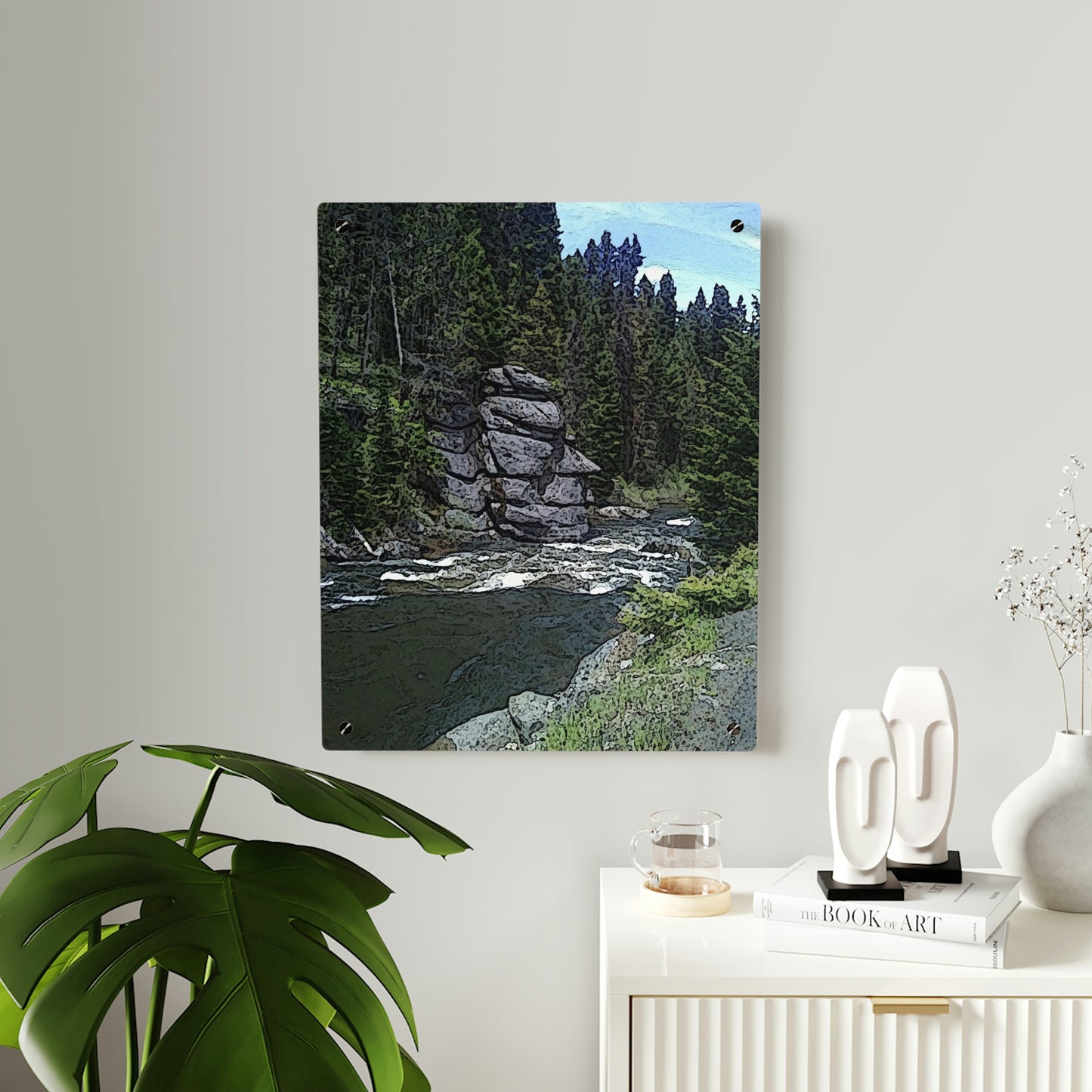 Acrylic Wall Art Panels ... "I Am Innocent" ... Tricky-Dick Immortalized ... Nixon Rock: Along The River ... Central Idaho, Summer 2020 ... Original Works ...