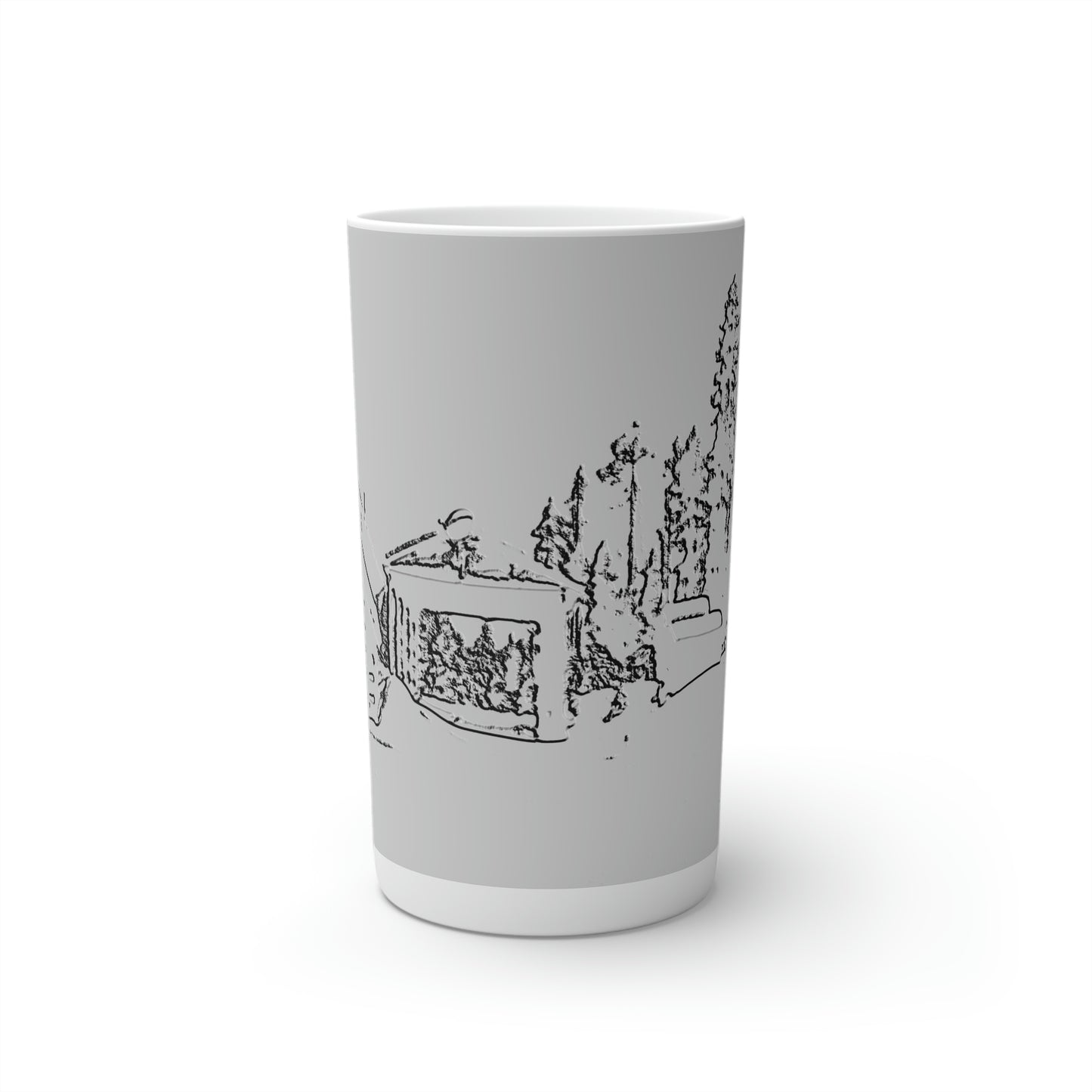 Conical Coffee Mugs (3oz, 8oz, 12oz) ... After An Intense Snow Storm ... 'Digging Out' ... A Vehicle & Cabin "In The Mountains" ... March 2023 ... Original Works ...