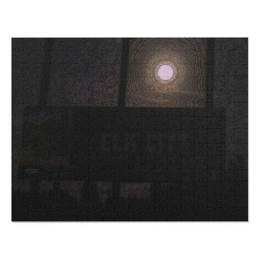 Jigsaw Puzzle (30, 110, 252, 500,1000-Piece) ... Car Approaches From The Stern ... Moon Ascendary From The Bow ... "Two Friendly Travellers On A Cold Night Near Elk City" ... C