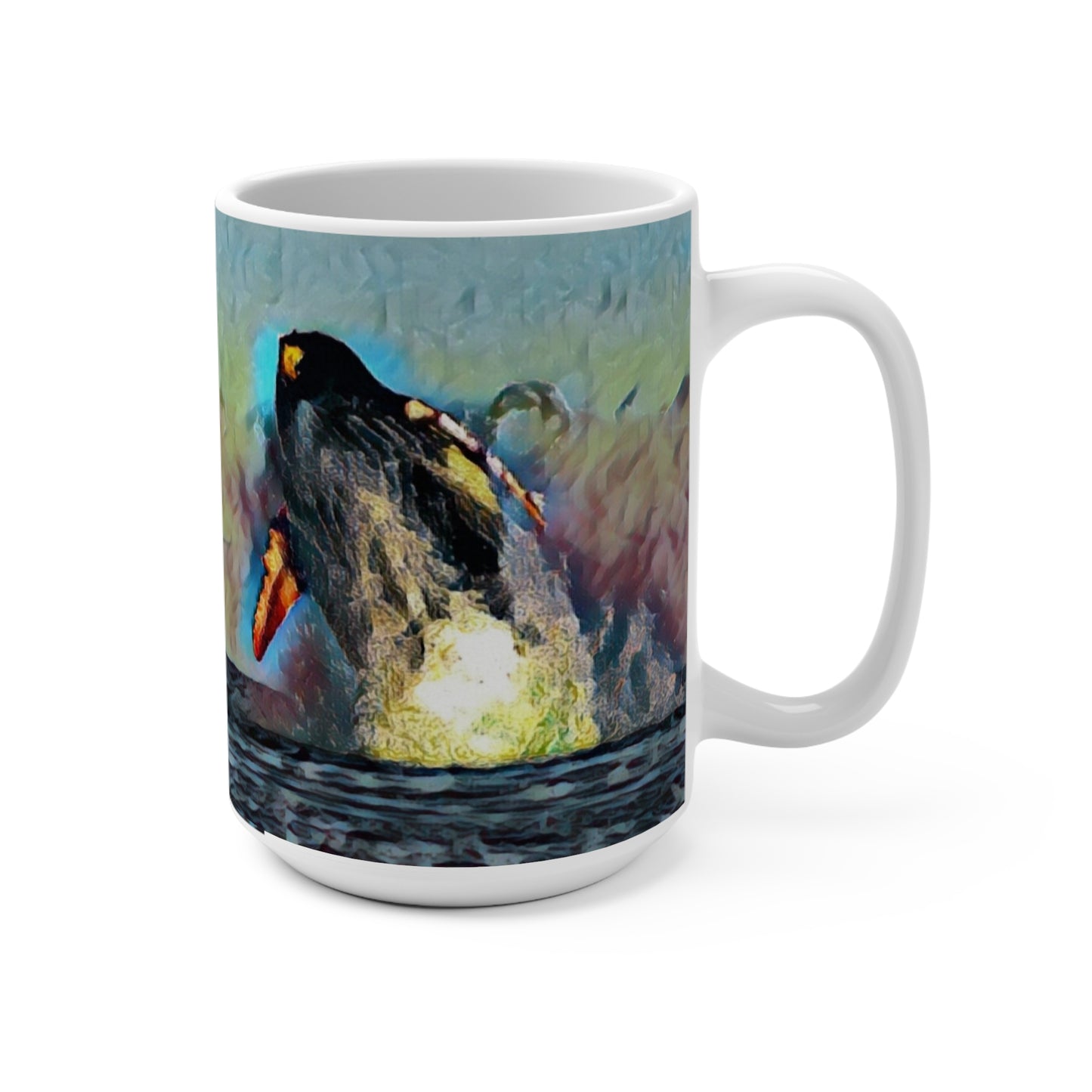 Mug 15oz ... An Extraordinary Humpback Breach ... 'With Explosive Energy' ... Family Archives (KPH) ... Circa: 21st Century. Maui, HI ... Original Works ...
