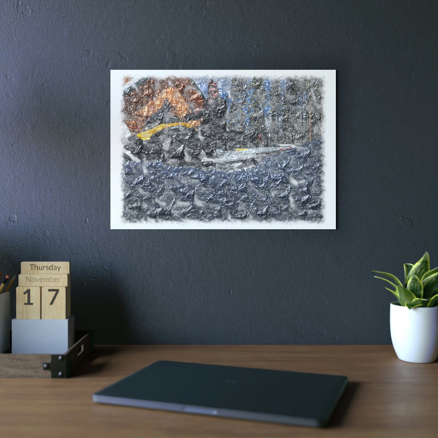 Aluminum Composite Panels ... "Packing After The Storm_2" ... Circa 3Apr23 ... Rhett Creek, Idaho, USA ... Original Works ... (Wrinkled_Varnish) ...