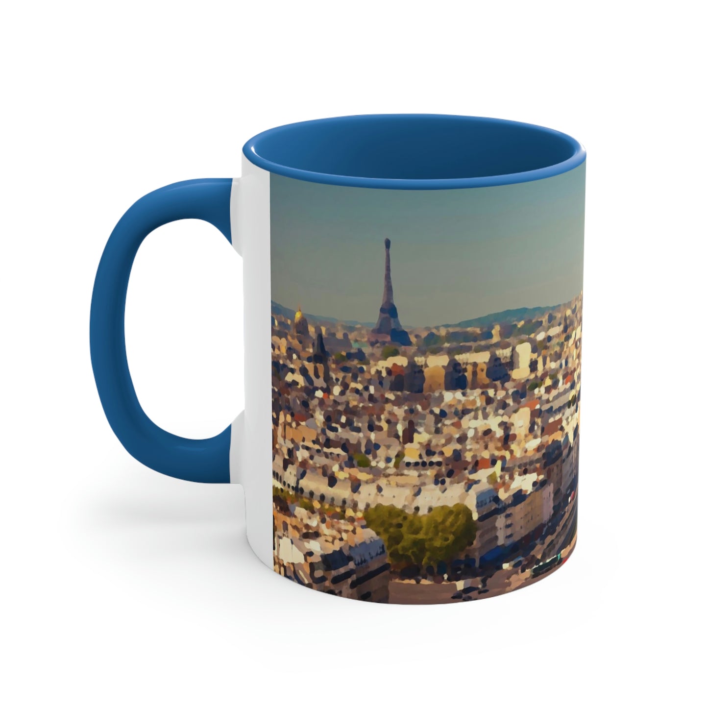 Accent Coffee Mug, 11oz ... Au Paris ... "Along The River Seine" ... Barbara Joan Bonnell-Holt: 1972 ... Original Works ...