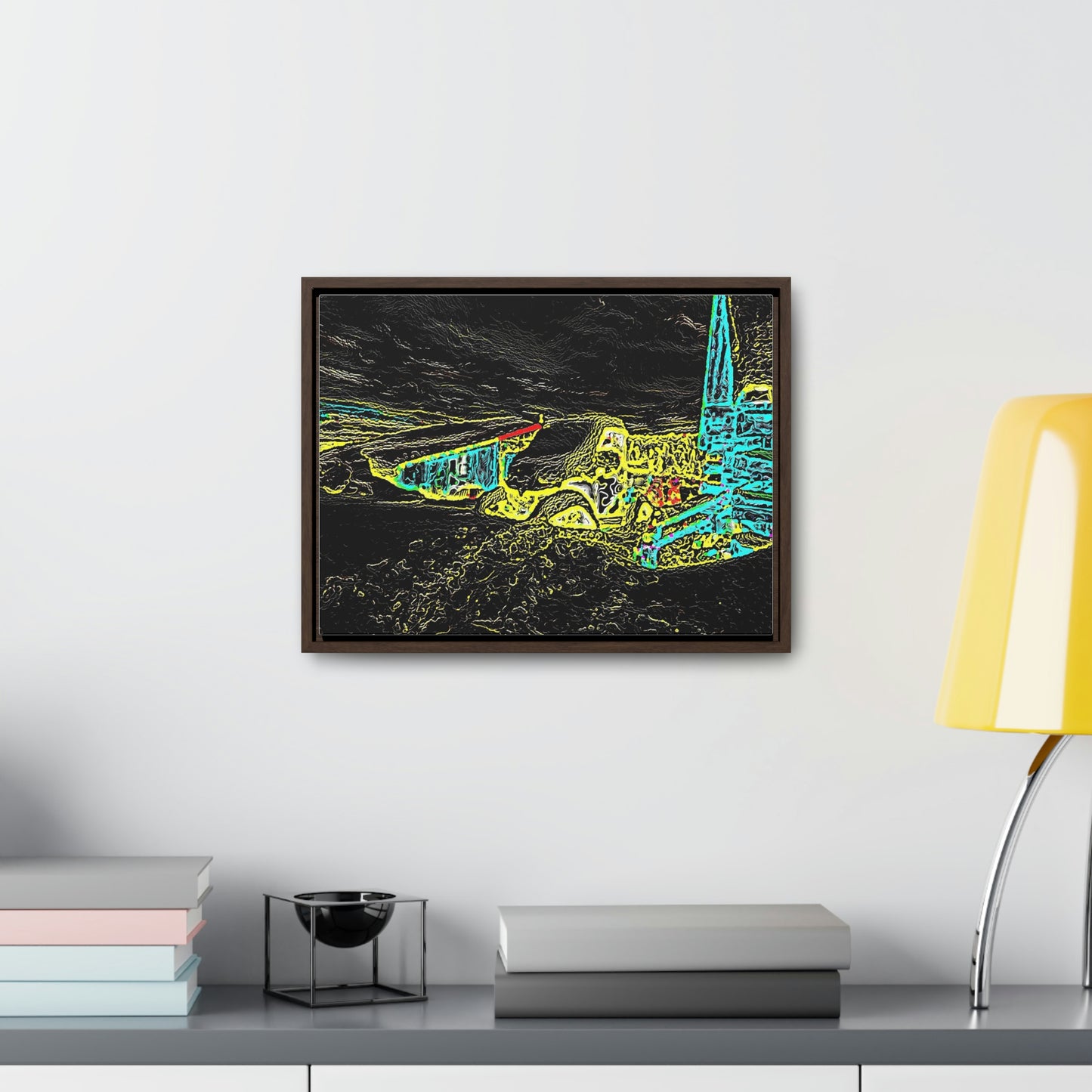 Gallery Canvas Wraps, Horizontal Frame ... "Snow Vehicle In Snow Storm At-Rest" ... Circa 12Mar23 ... Central Idaho ... 18-Hours Rendering Time: Original Works ...