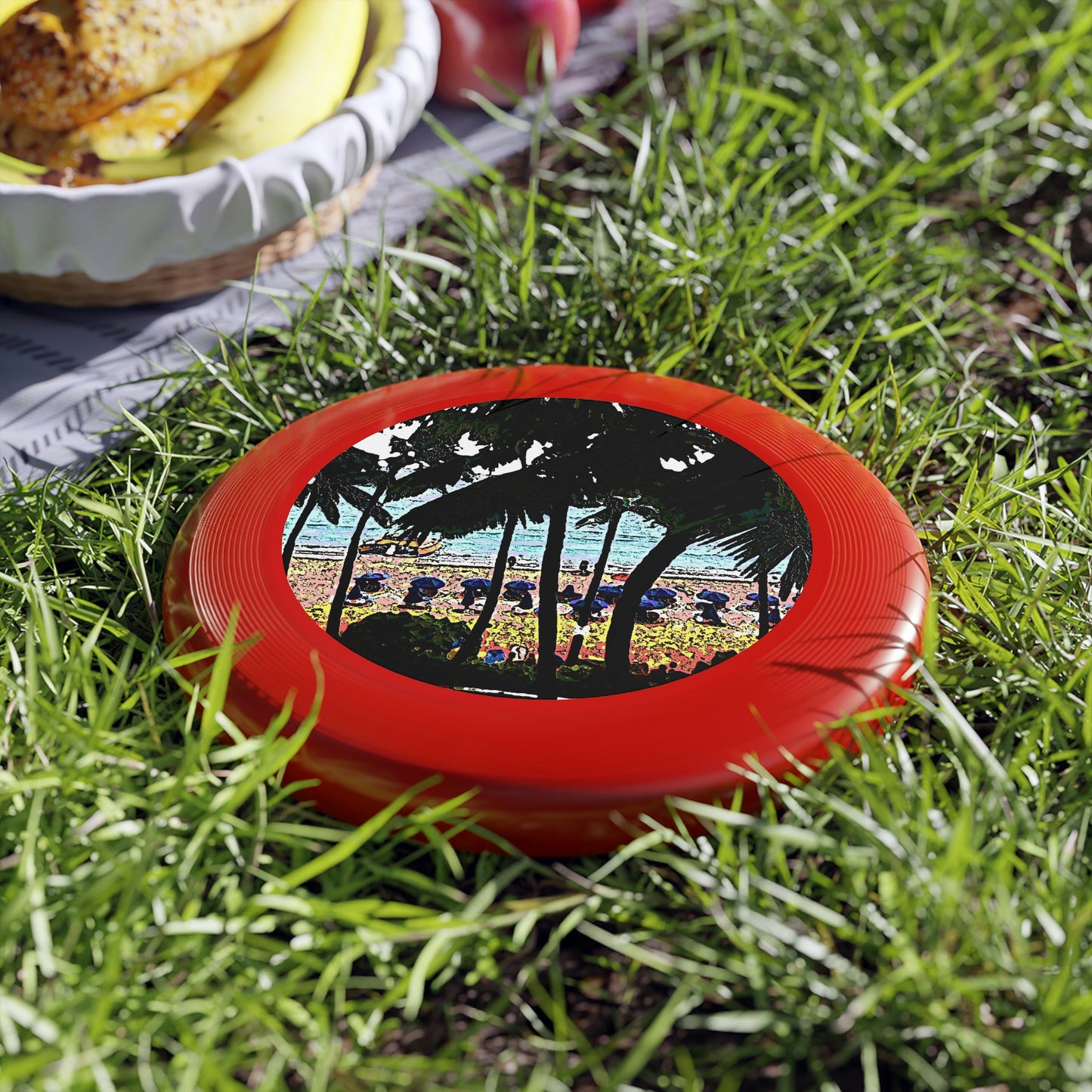 Wham-O Frisbee ...  "A Beautiful Beach Amongst The Palms" ... The Outrigger Waikiki, Honolulu, Oahu ... Original Works ...