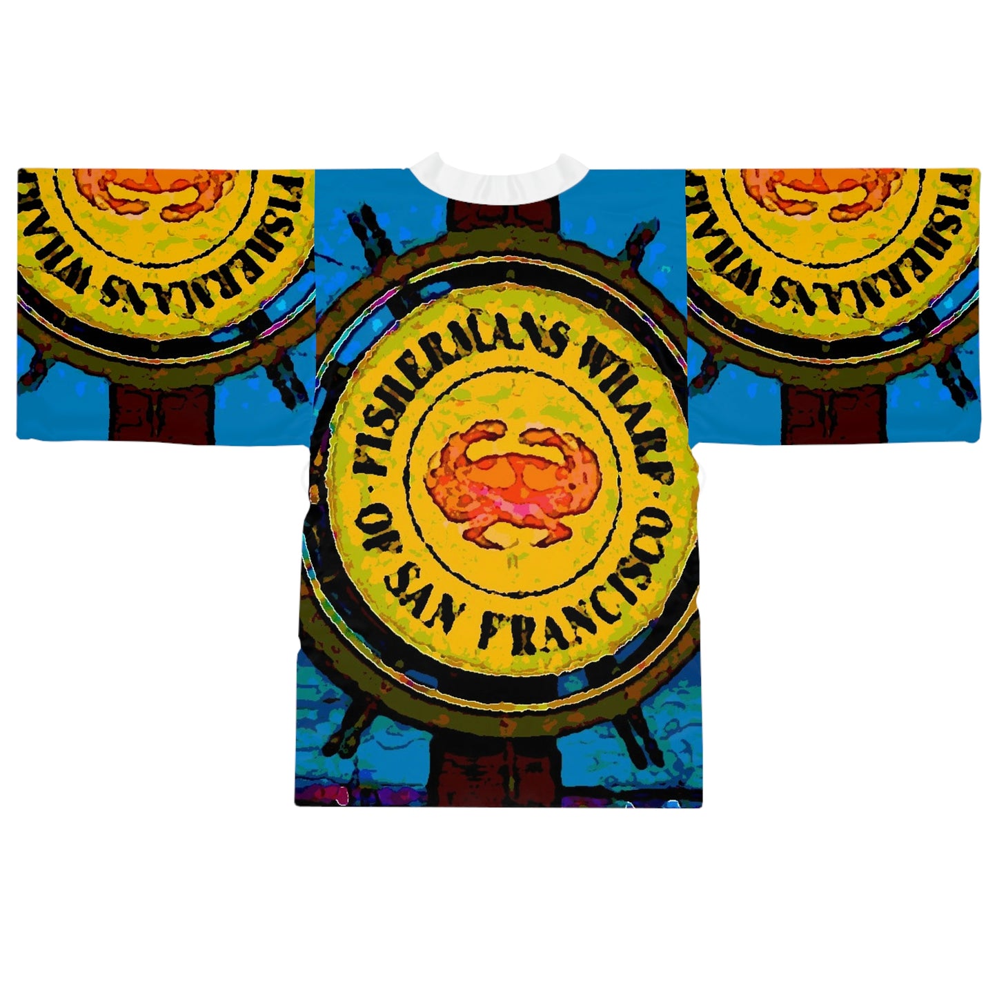 Long Sleeve Kimono Robe ... "No.9 Fishermen's Grotto - Fishermen's Wharf, SF, California" ... Family Archives: 1970's ... Original Works ...