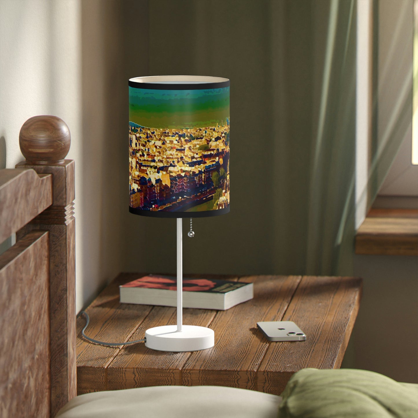 Lamp on a Stand, US|CA plug ... Au Paris ... "Along The River Seine" ... Barbara Joan Bonnel-Holt: 1972 ... Original Works ...