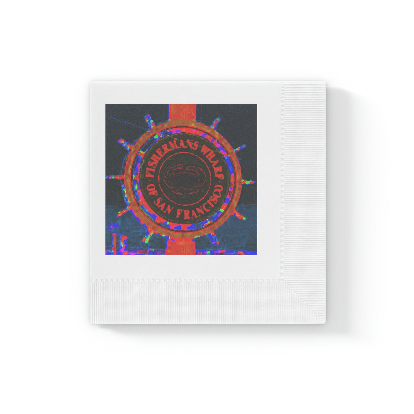 White Coined Napkins ... "No.9 Fishermen's Grotto - Fishermen's Wharf, SF, California" ... Family Archives: 1970's ... Original Works ...