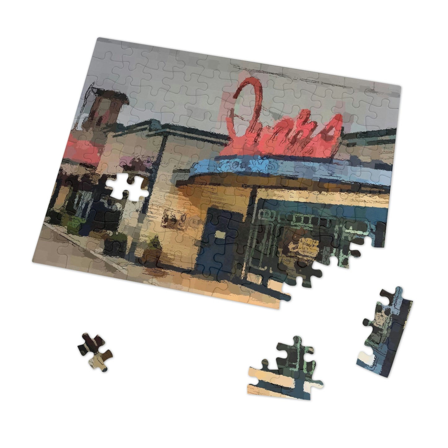 Jigsaw Puzzle (30, 110, 252, 500,1000-Piece) ...  In-A-Hurry & Stressed? ... Remember: Keep "Clam" ... Clam_Happy ...  'Ivars: Seattle Waterfront' ... Personal Archives ... Original Works ...