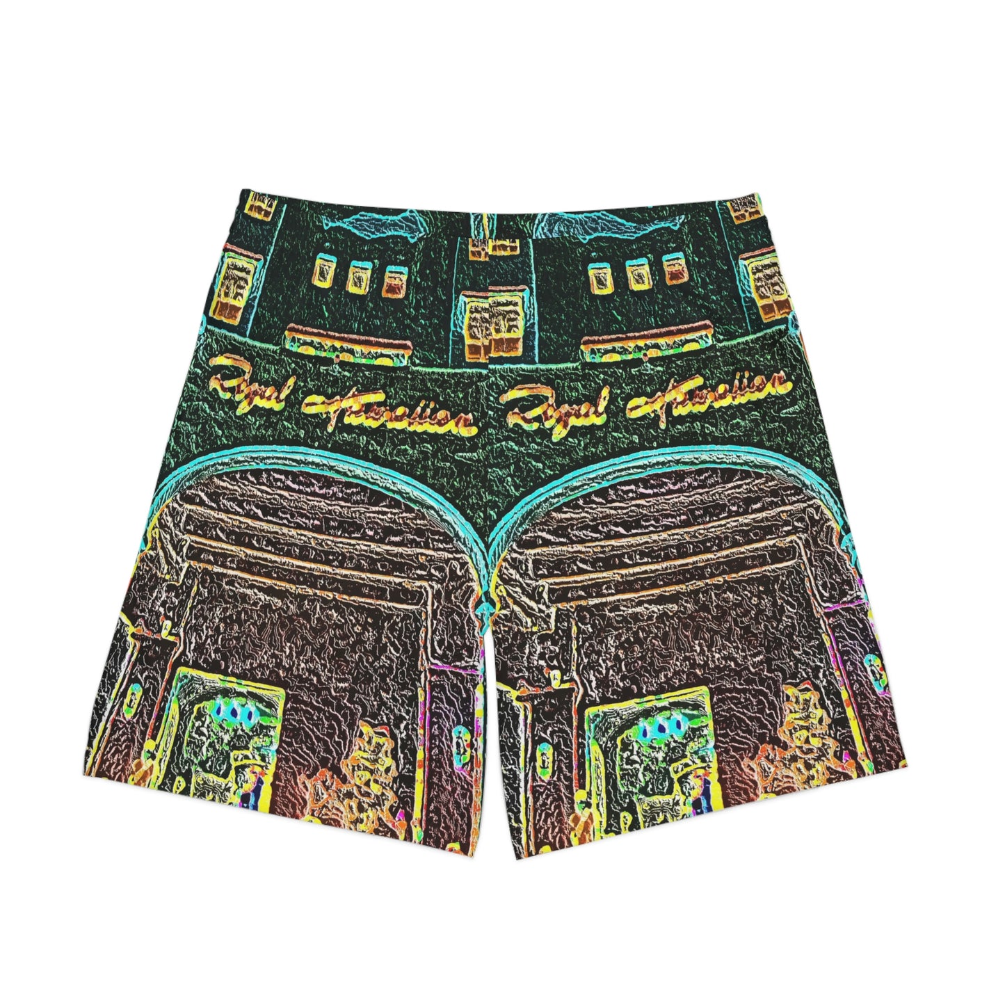 Men's Elastic Beach Shorts (AOP) ...  "La Grande Entree" At: 'The Pink Palace' ... The Royal Hawai'ian ... Honolulu, HI ... '27Oct2014' ... Original Works ...