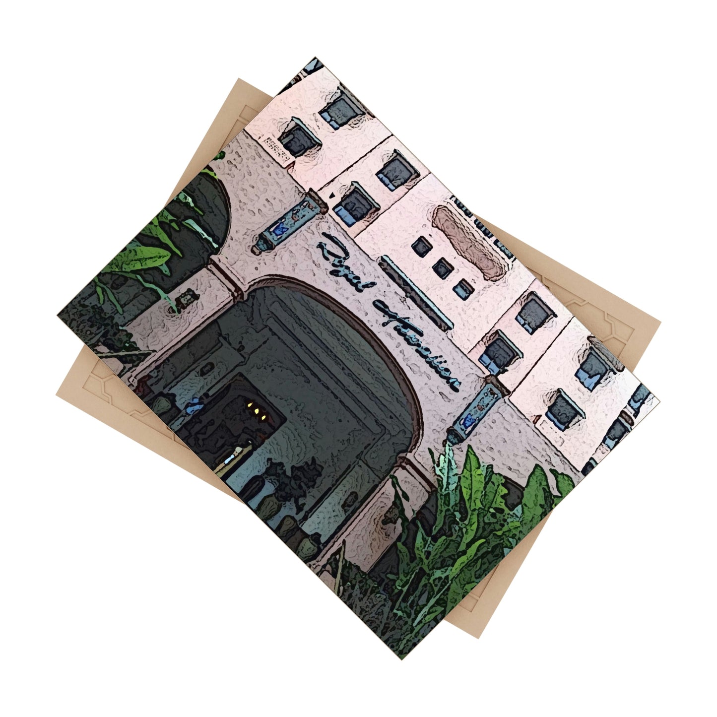 Ceramic Photo Tile ...  "La Grande Entree" At: 'The Pink Palace' ... The Royal Hawai'ian ... Honolulu, HI ... '27Oct2014' ... Original Works ...