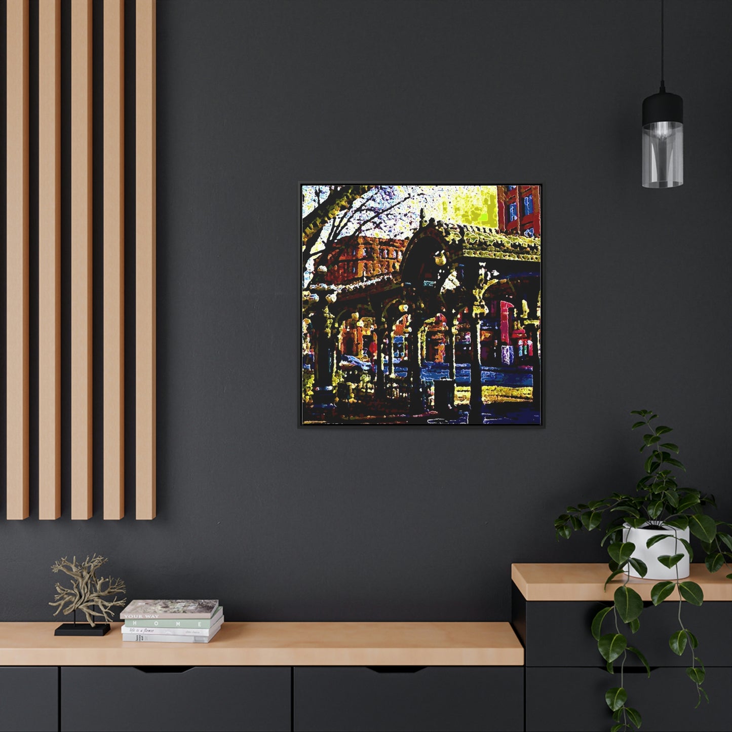 Gallery Canvas Wraps, Square Frame ... A Very Fine Place To Meet ... To Catch The Bus ... 'To Find A Friend' .. Just-To-Hangout ... Dr FJHolt Base Photo ... Original Works ...