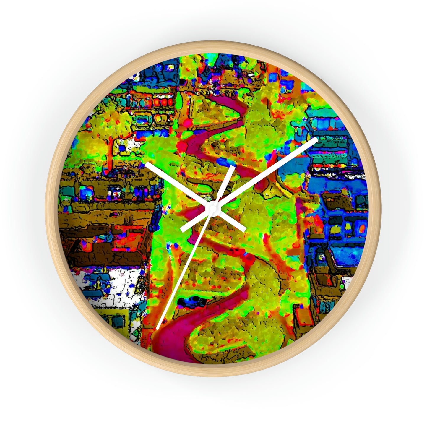Wall clock ... A Crazy Street ... 'Eight Winding Curve-Switchbacks' ... "Lombard Street, San Francisco, CA' ... Family Archives: 1970's ... Original Works ...