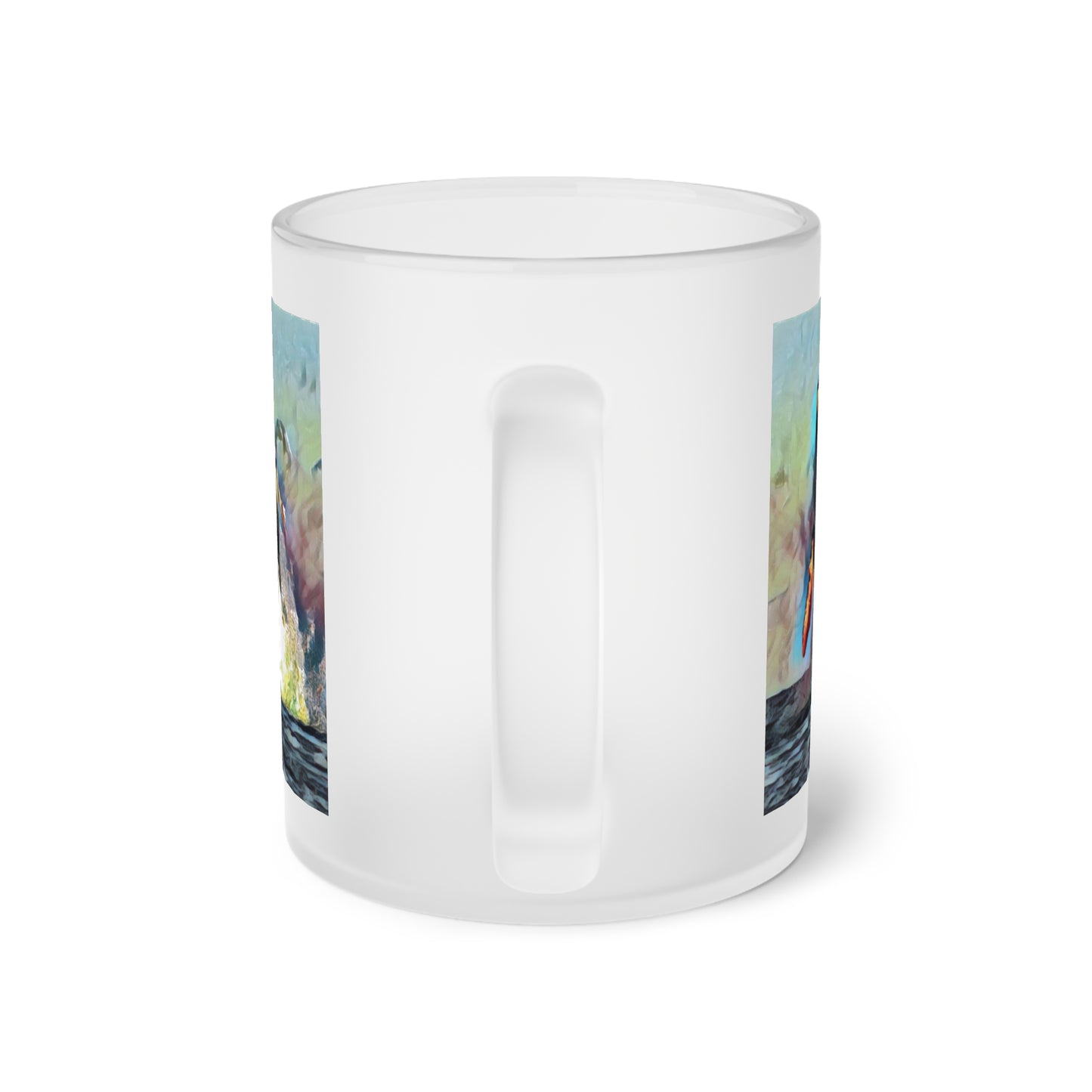 Frosted Glass Mug ... An Extraordinary Humpback Breach ... 'With Explosive Energy' ... Family Archives (KPH) ... Circa: 21st Century. Maui, HI ... Original Works ...