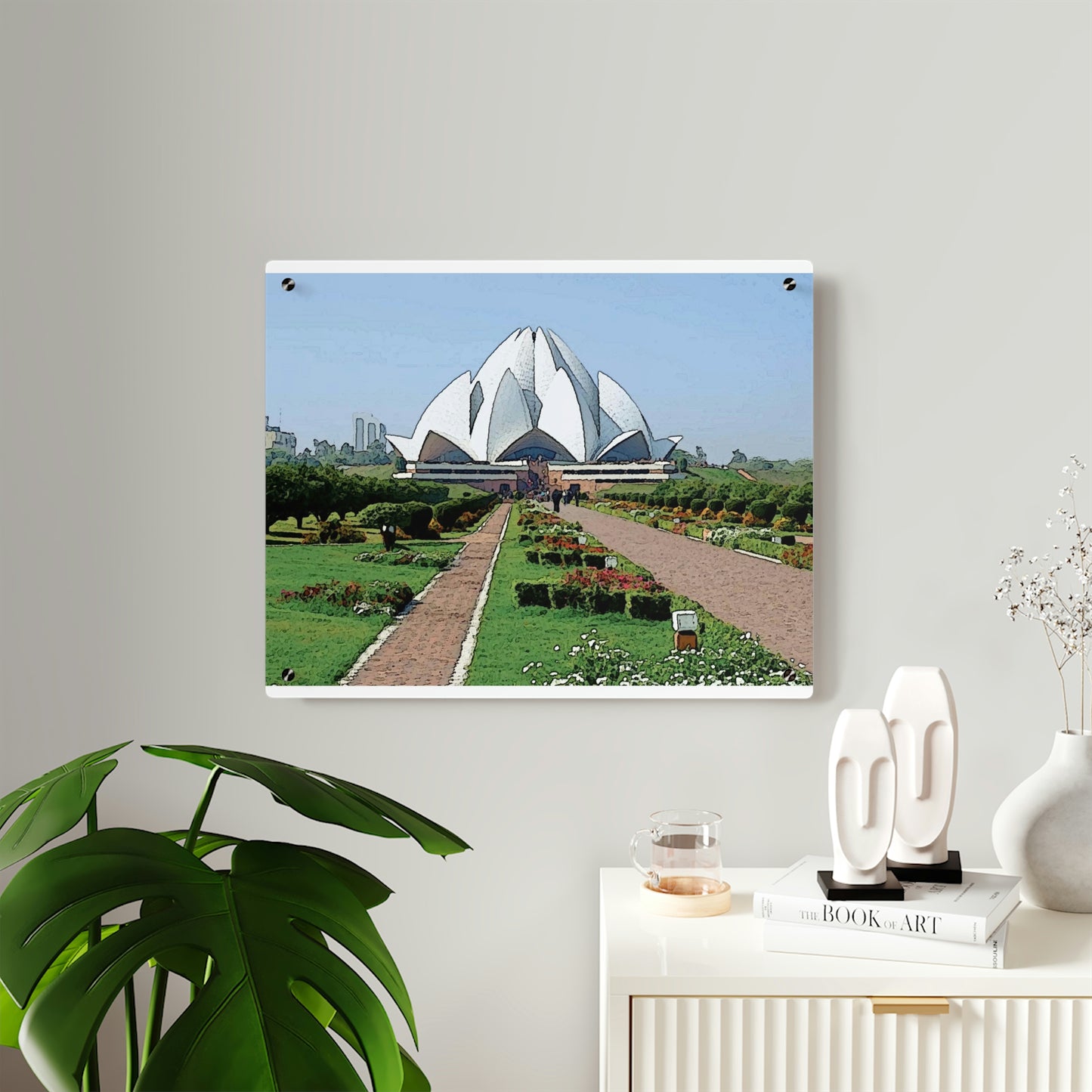 Acrylic Wall Art Panels ... 'Bahai'i House-Of-Worship' ... "Lotus Temple: Delhi, India, 2008" ... Original Works ...
