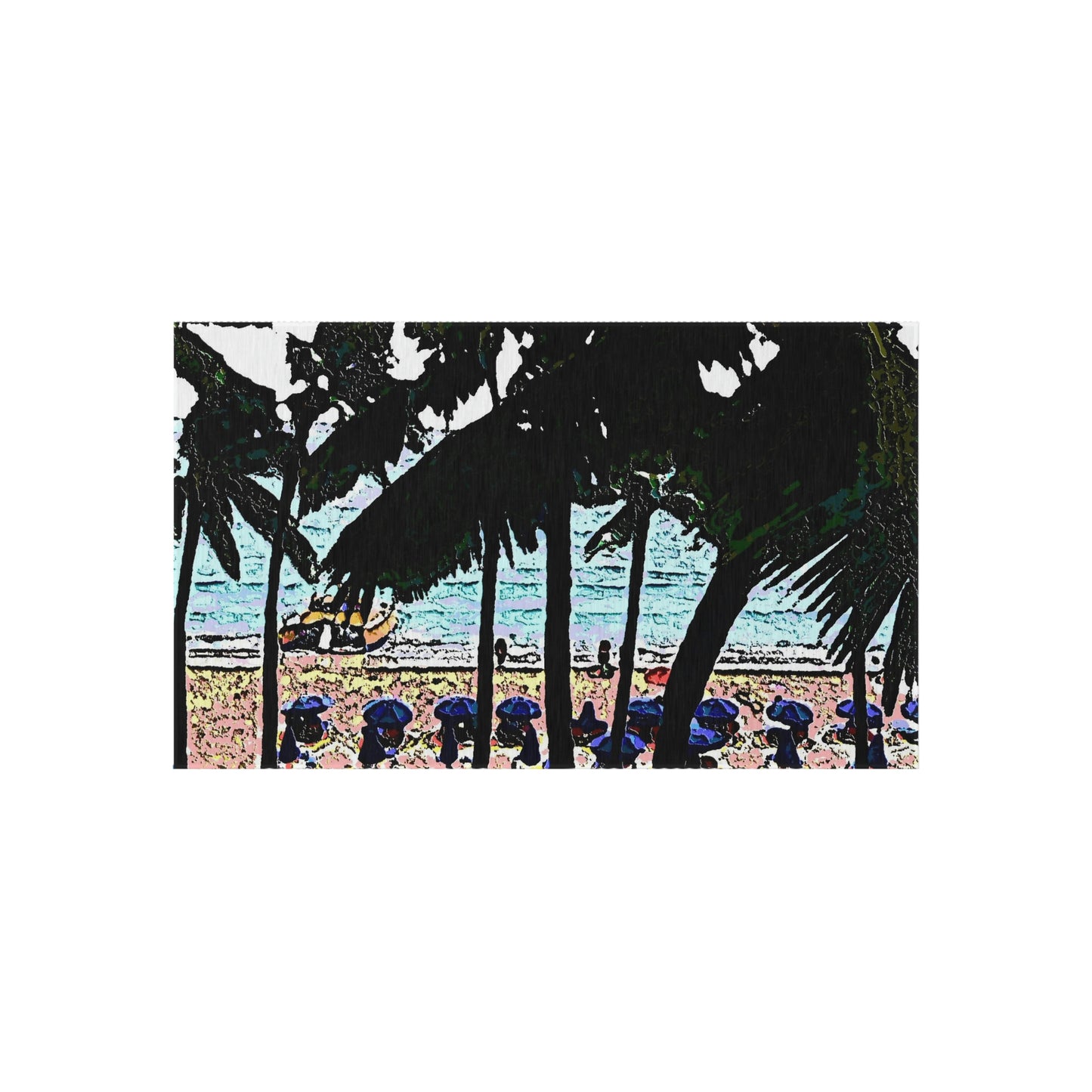 Outdoor Rug ... "A Beautiful Beach Amongst The Palms" ... The Outrigger Waikiki, Honolulu, Oahu ... Original Works ...