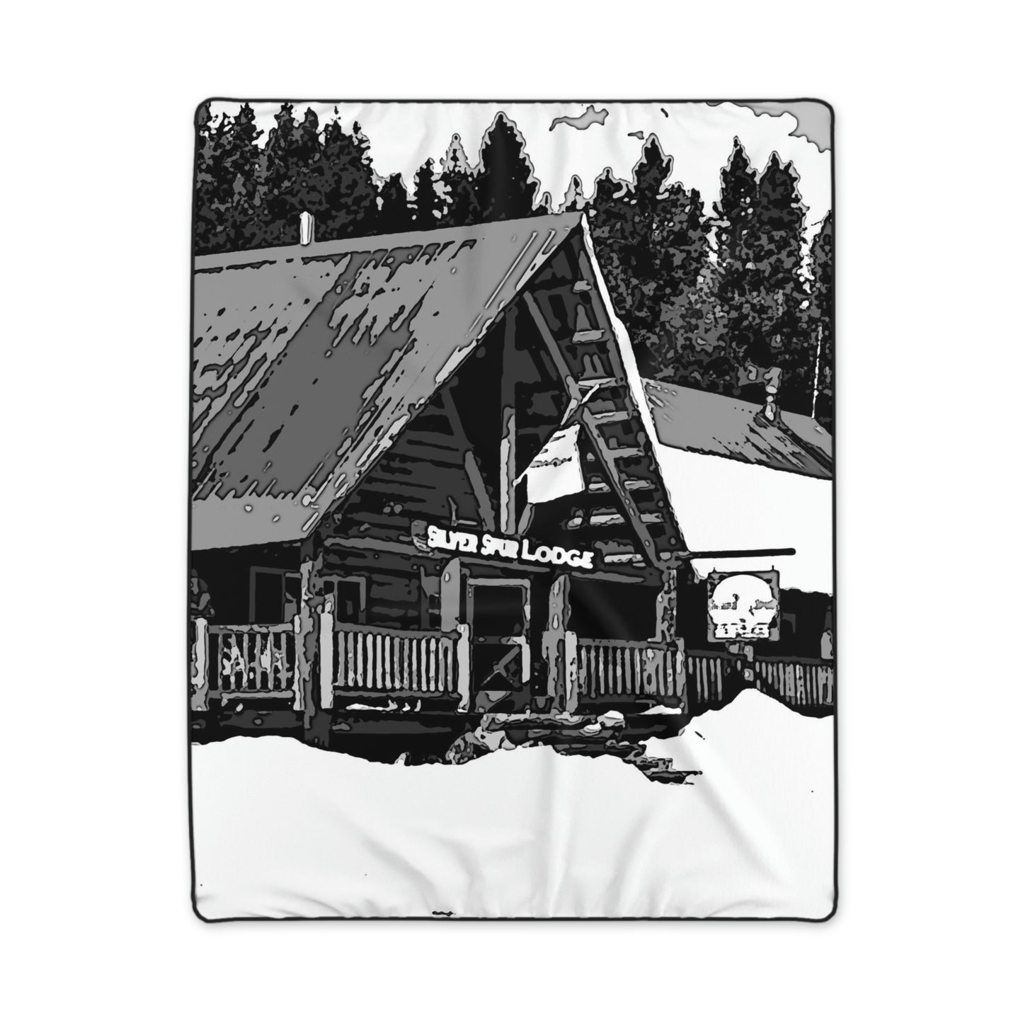 Polyester Blanket ... A Beautiful Lodge & Back-Country Outfitter In A Mountain Town ... 'Dixie, Idaho, November 2022' ... Original Works ...
