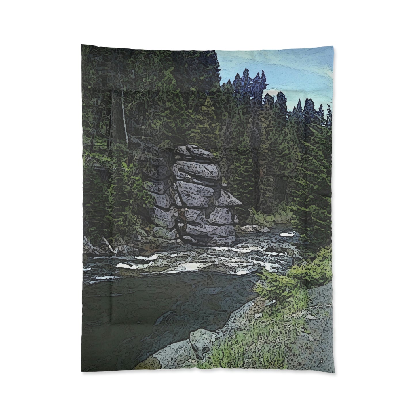 Comforter ..."I Am Innocent" ... Tricky-Dick Immortalized ... Nixon Rock: Along The River ... Central Idaho, Summer 2020 ... Original Works ...