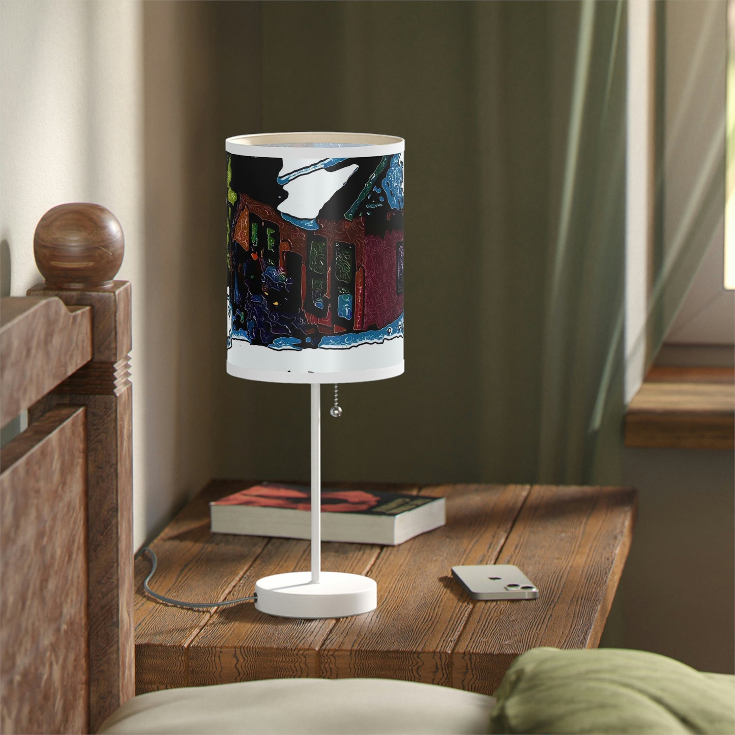 Lamp on a Stand, US|CA plug ... "A Rider Passeth-Through-It" ... Colors Galore & A Bit Of Impressionism ... Original Works. Winter 2021. Central Idaho. Rendering Time: 12 Hours ...