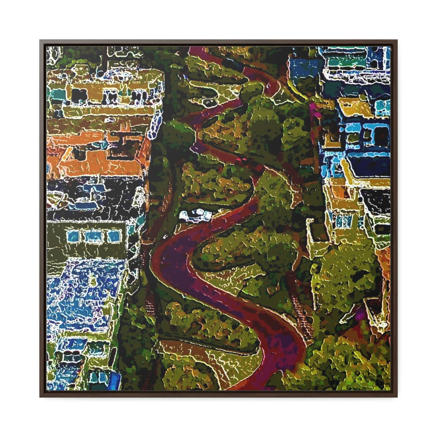 Gallery Canvas Wraps, Square Frame ... A Crazy Street ... 'Eight Winding Curve-Switchbacks' ... "Lombard Street, San Francisco, CA' ... Family Archives: 1970's ... Original Works ...