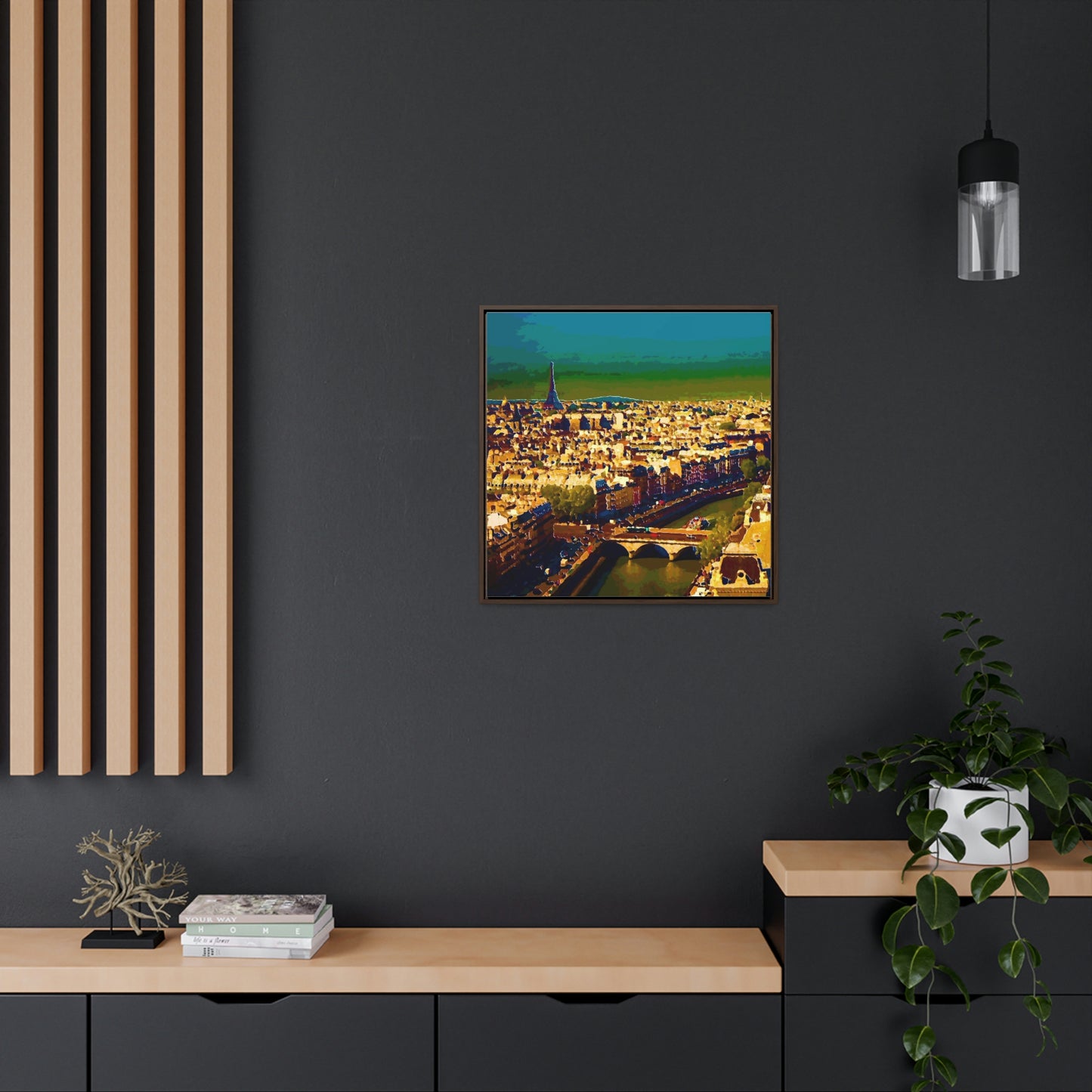 Gallery Canvas Wraps, Square Frame ... Au Paris ... "Along The River Seine" ... Barbara Joan Bonnel-Holt: 1972 ... Original Works ...