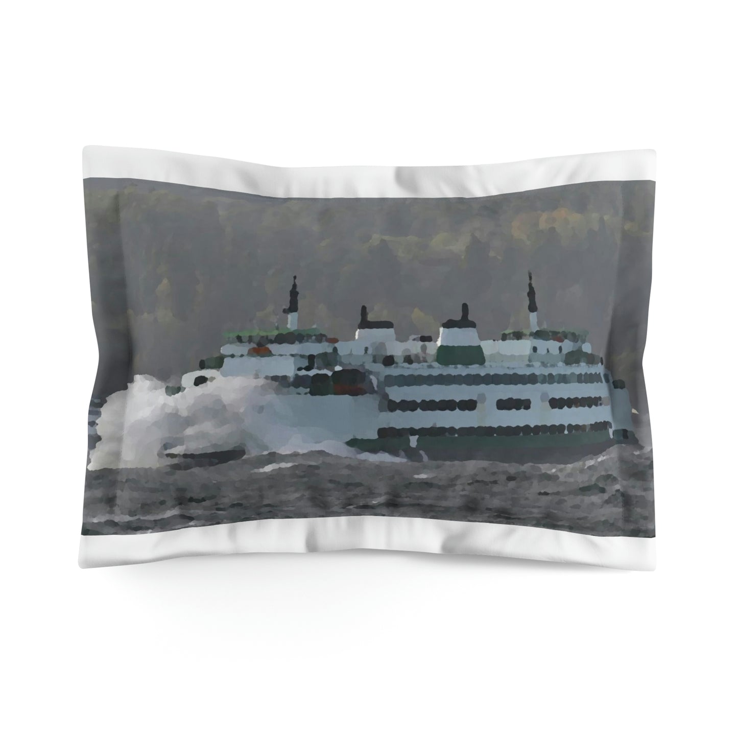 Microfiber Pillow Sham ... WADOT Ferry Crossing ... "A Very Rough Day" ... Mulkiteo Route ... Family Archives ... Early 1990's' ... Original Works ...