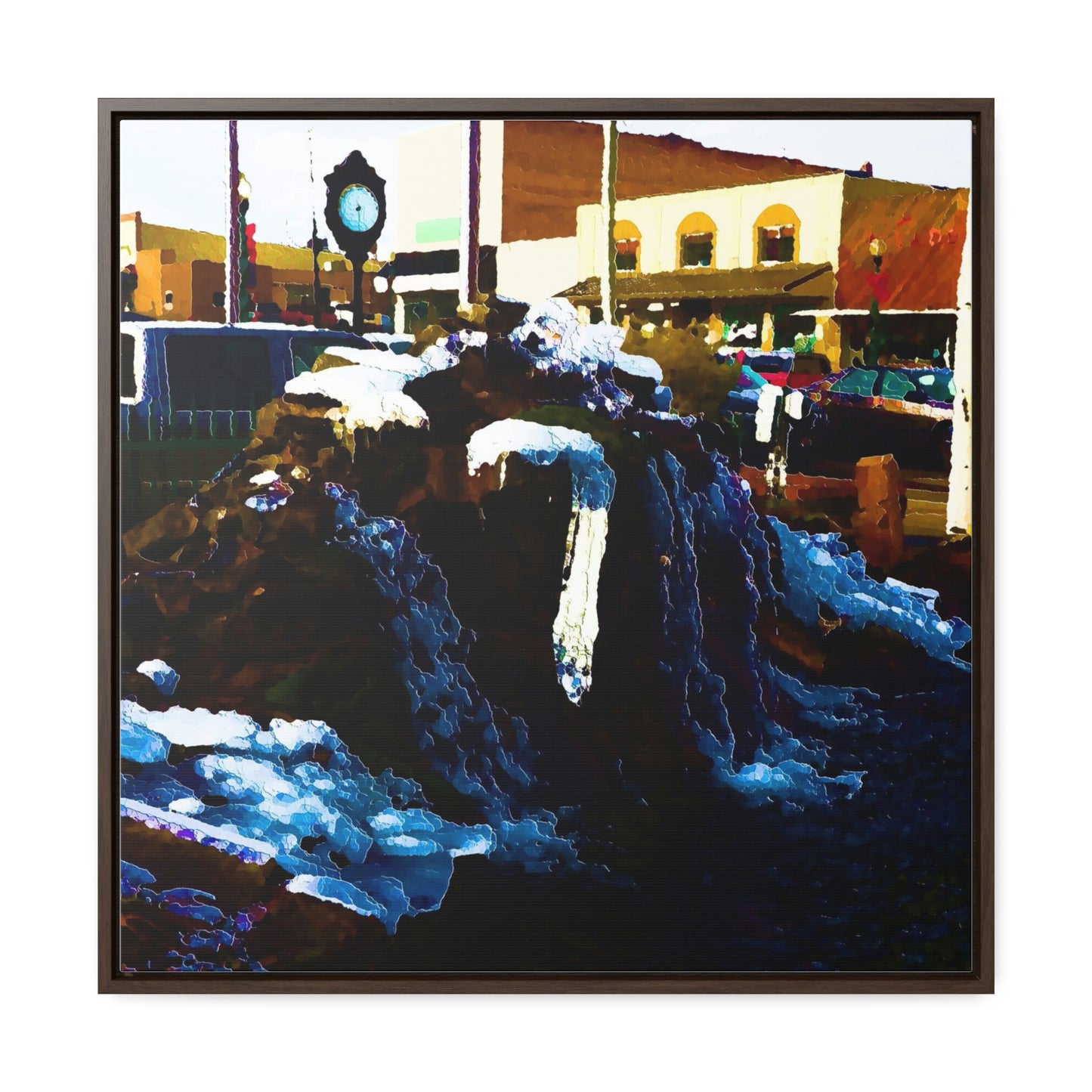 Gallery Canvas Wraps, Square Frame ...  "Ice & Water Sculpted" ... Downtown Grangeville, Idaho ... Adjacent To Irwin Pharmacy ... 5Jan23 ... Original Works ...