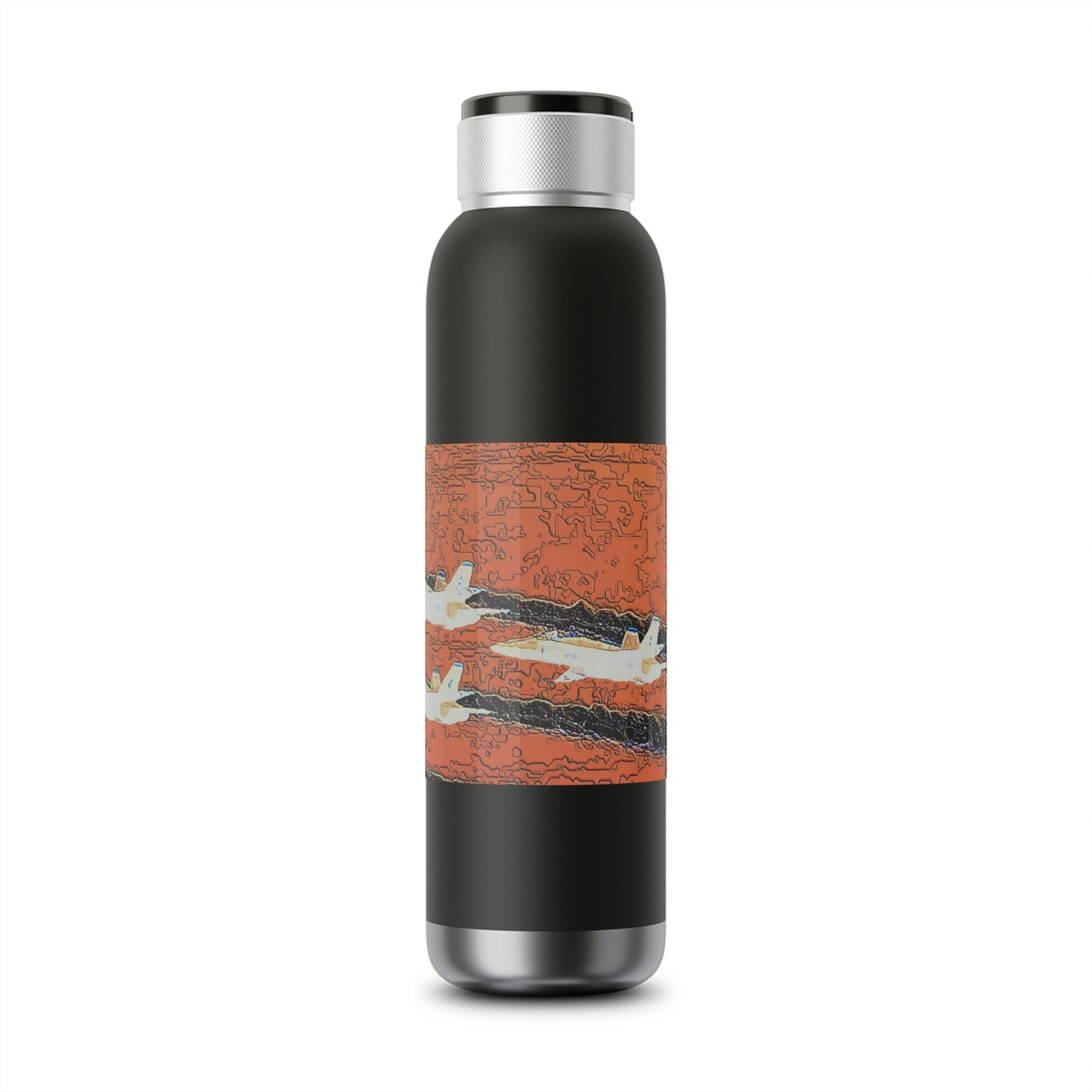 Soundwave Copper Vacuum Audio Bottle 22oz ... Seattle Seafair ..."Blue Angels Run Over Lake Washington" ... Circa Mid 1980's ... Dr FJ Holt ... Original Works ...